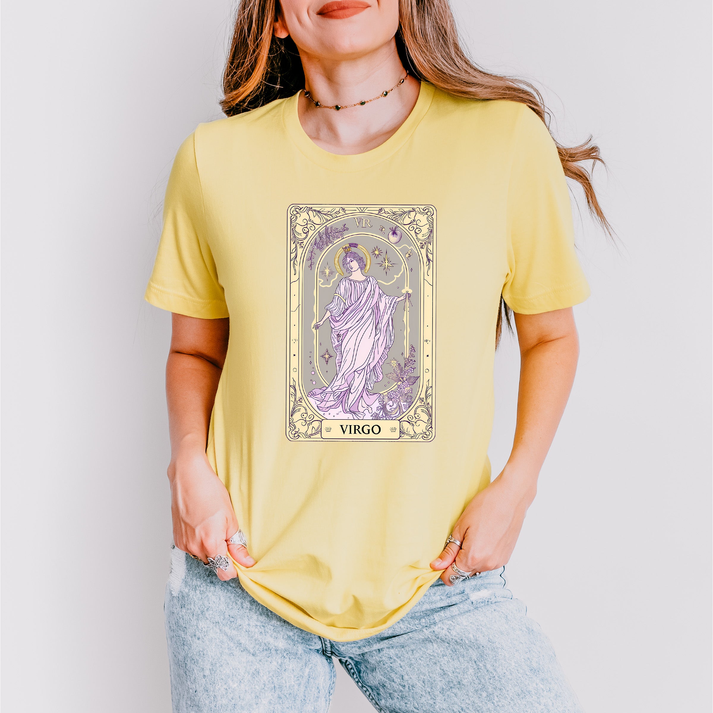 Virgo Tarot Card - Zodiacs &amp; Horoscopes Unisex Crewneck T-Shirt Sweatshirt Hoodie