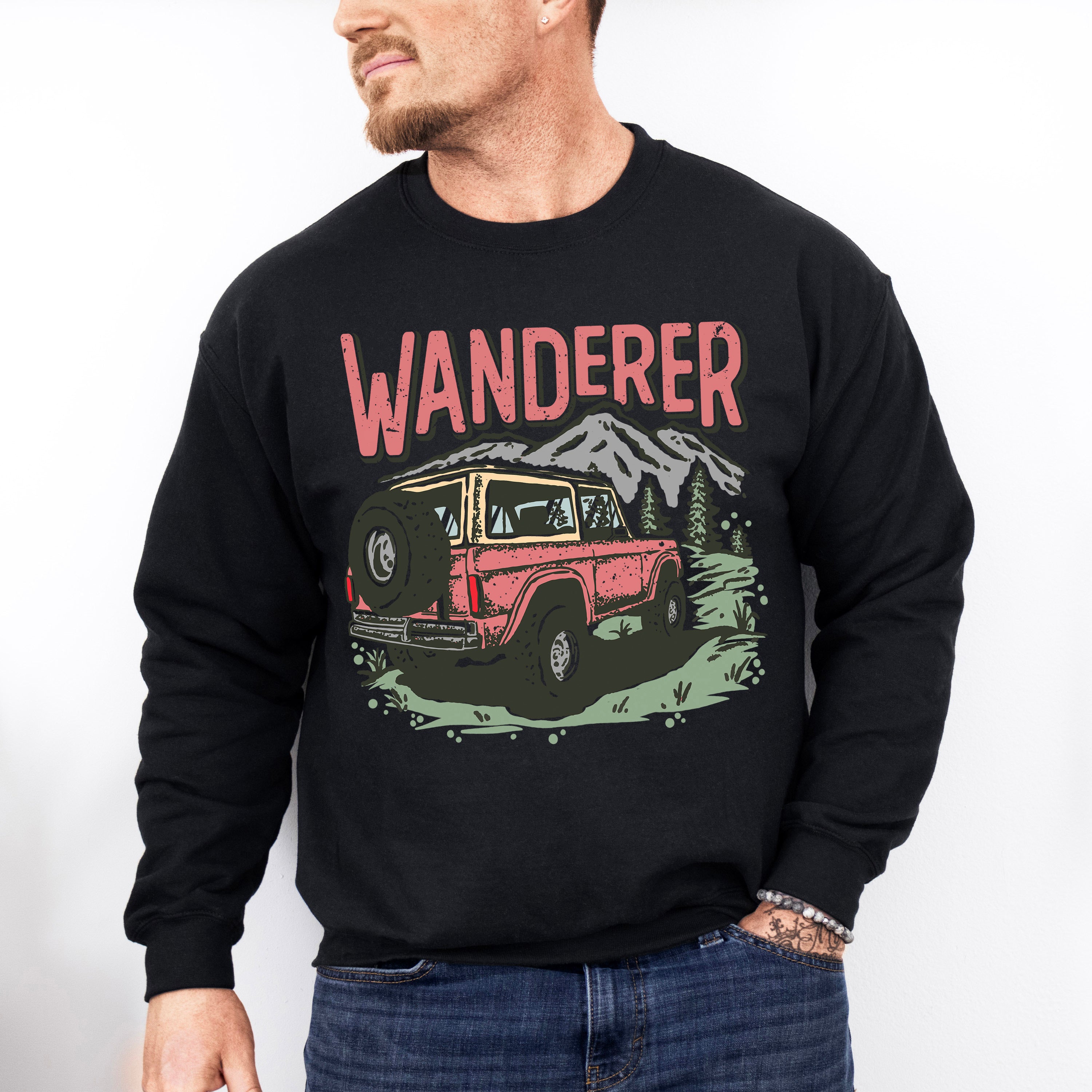 Wanderer Car Design - Outdoor Unisex Crewneck T-Shirt Sweatshirt Hoodie