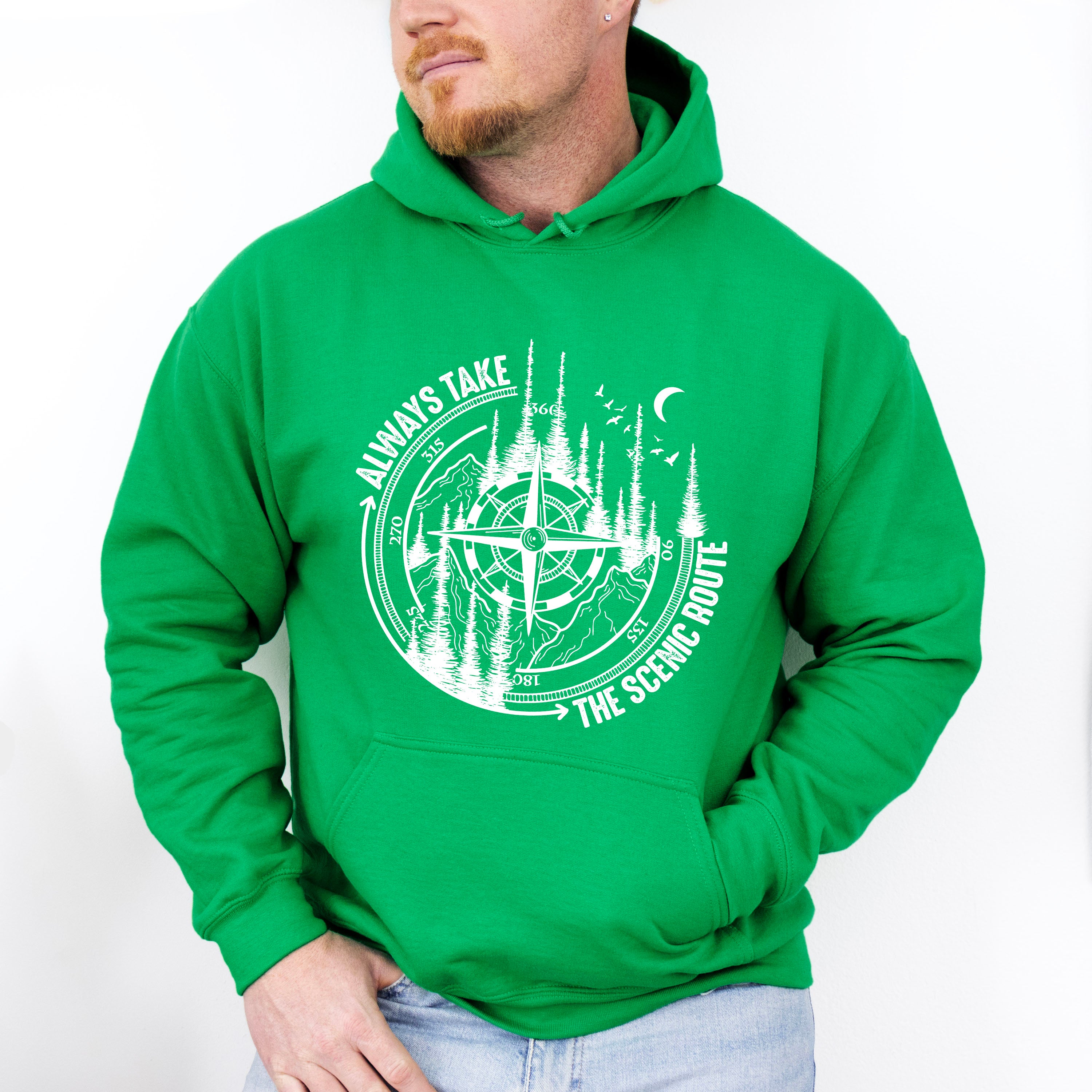 Always Take The Scenic Route Design - Outdoor Unisex Crewneck T-Shirt Sweatshirt Hoodie