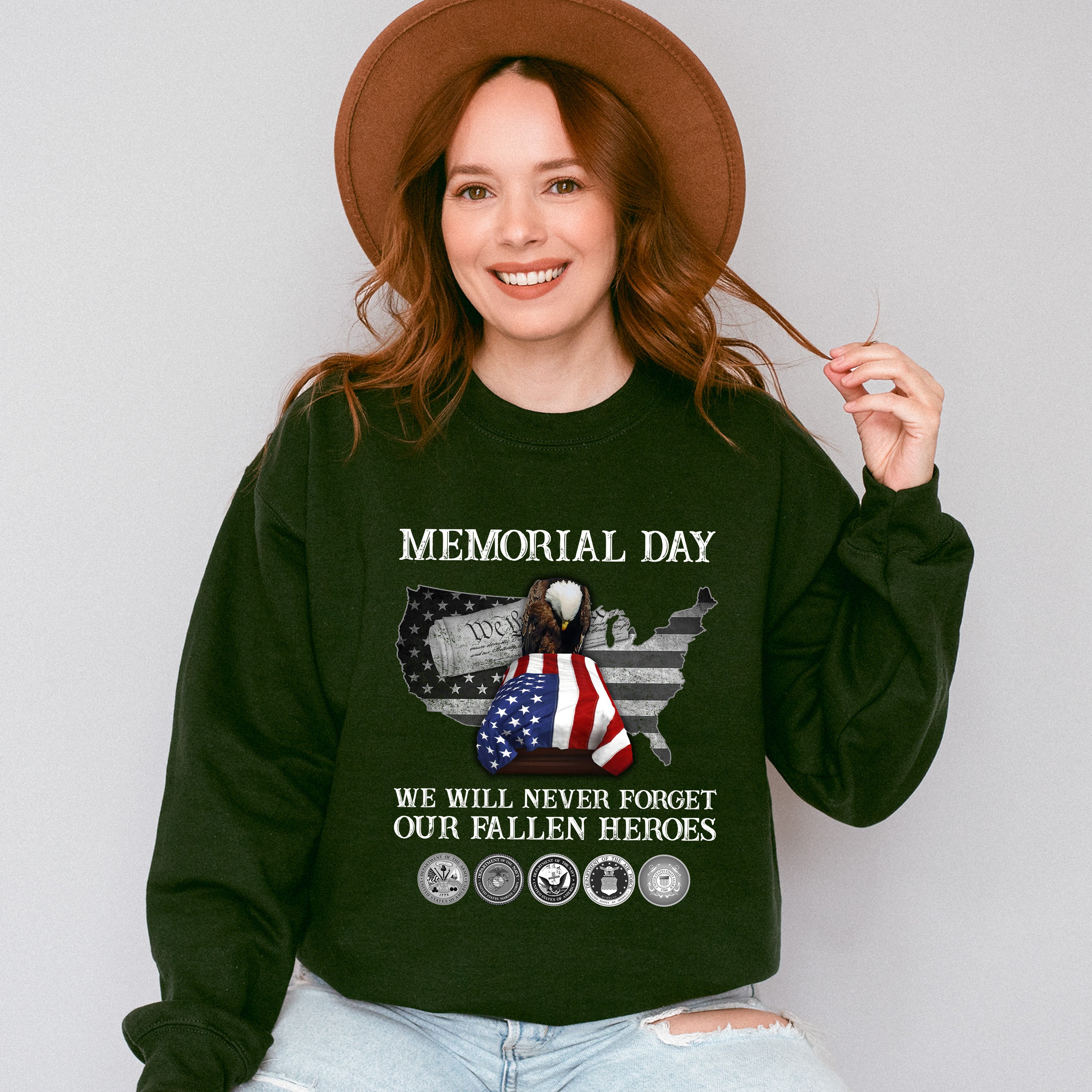Memorial Day - Military Unisex Crewneck T-Shirt Sweatshirt Hoodie