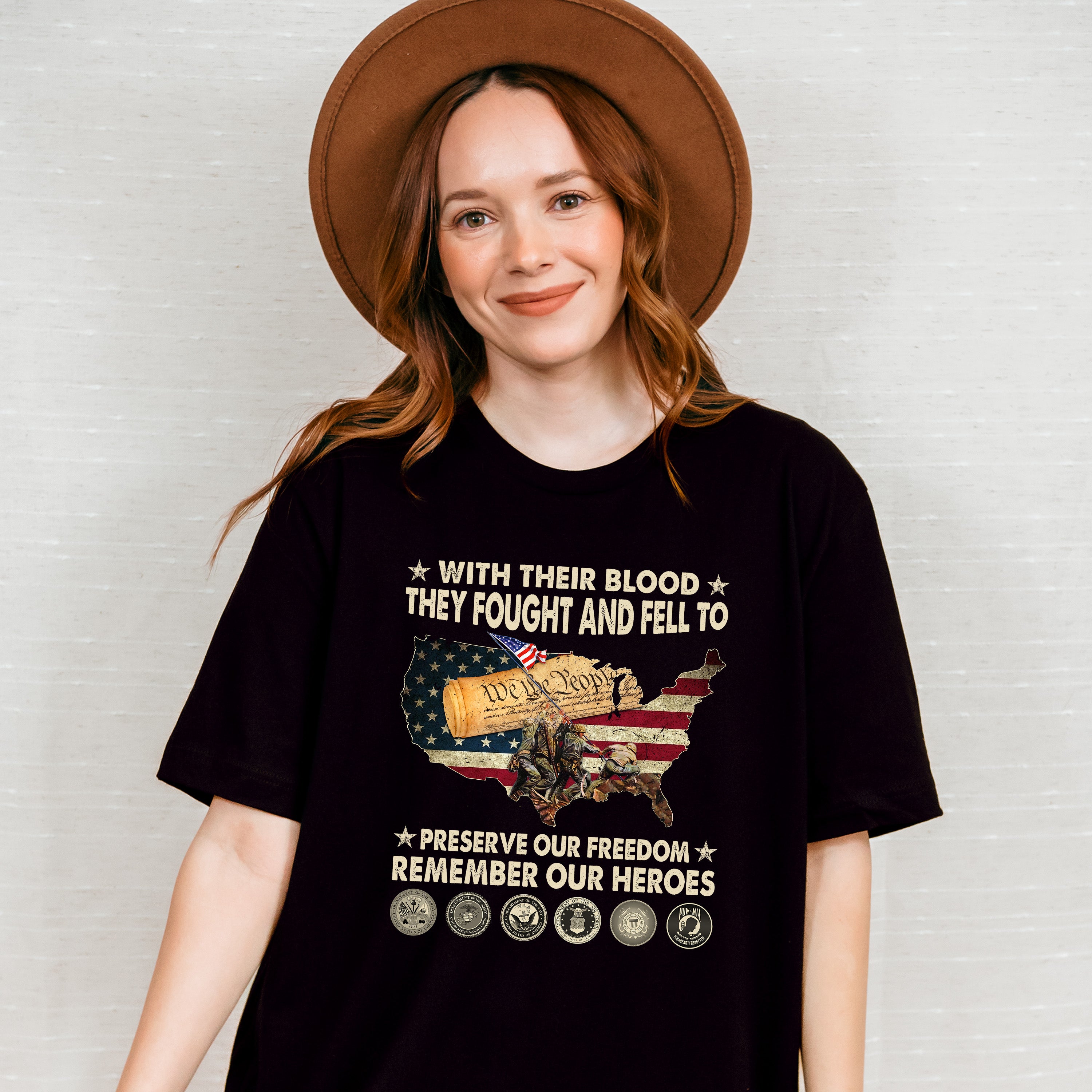 They Fought And Fell To Preserve Our Freedom - Military Unisex Crewneck T-Shirt Sweatshirt Hoodie