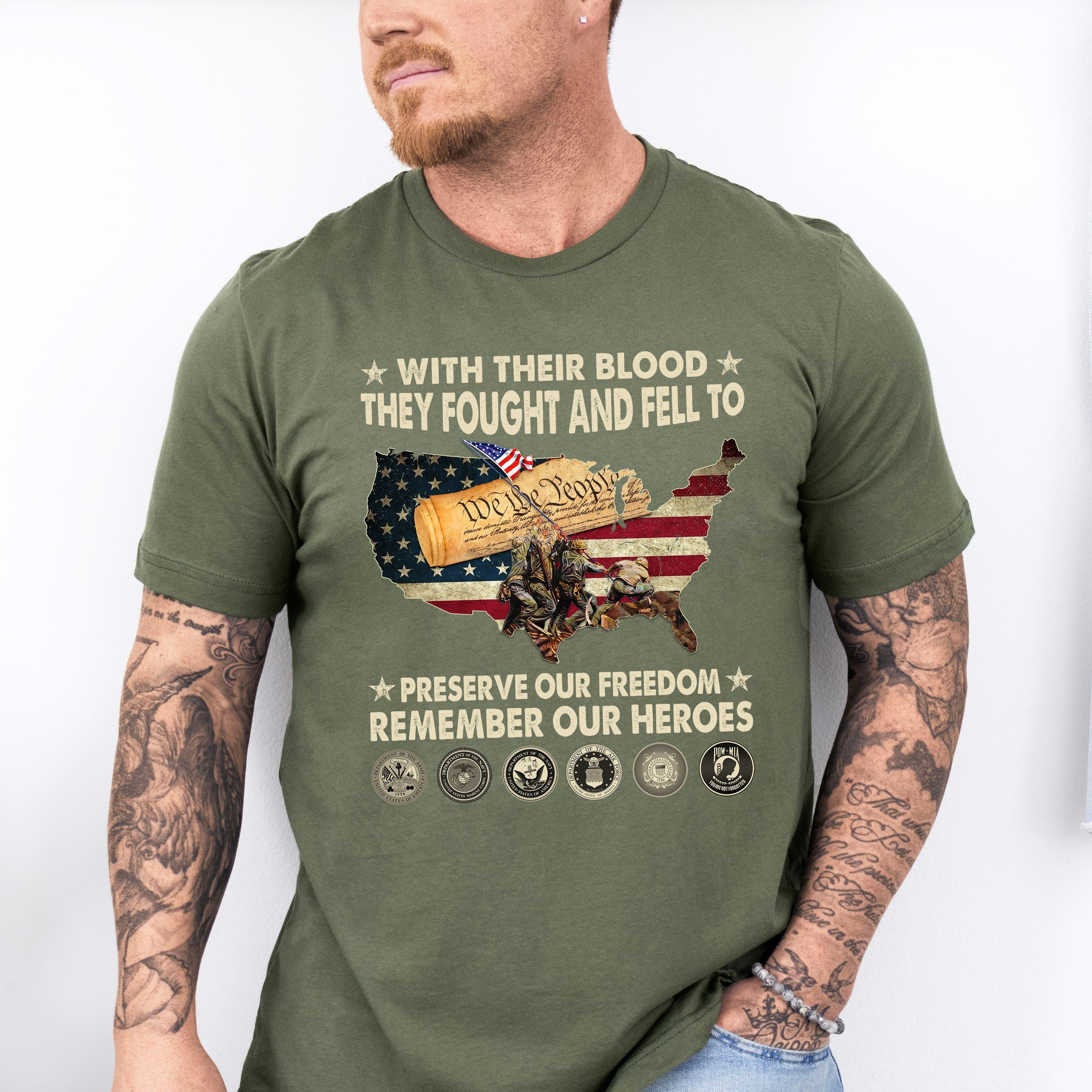 They Fought And Fell To Preserve Our Freedom - Military Unisex Crewneck T-Shirt Sweatshirt Hoodie