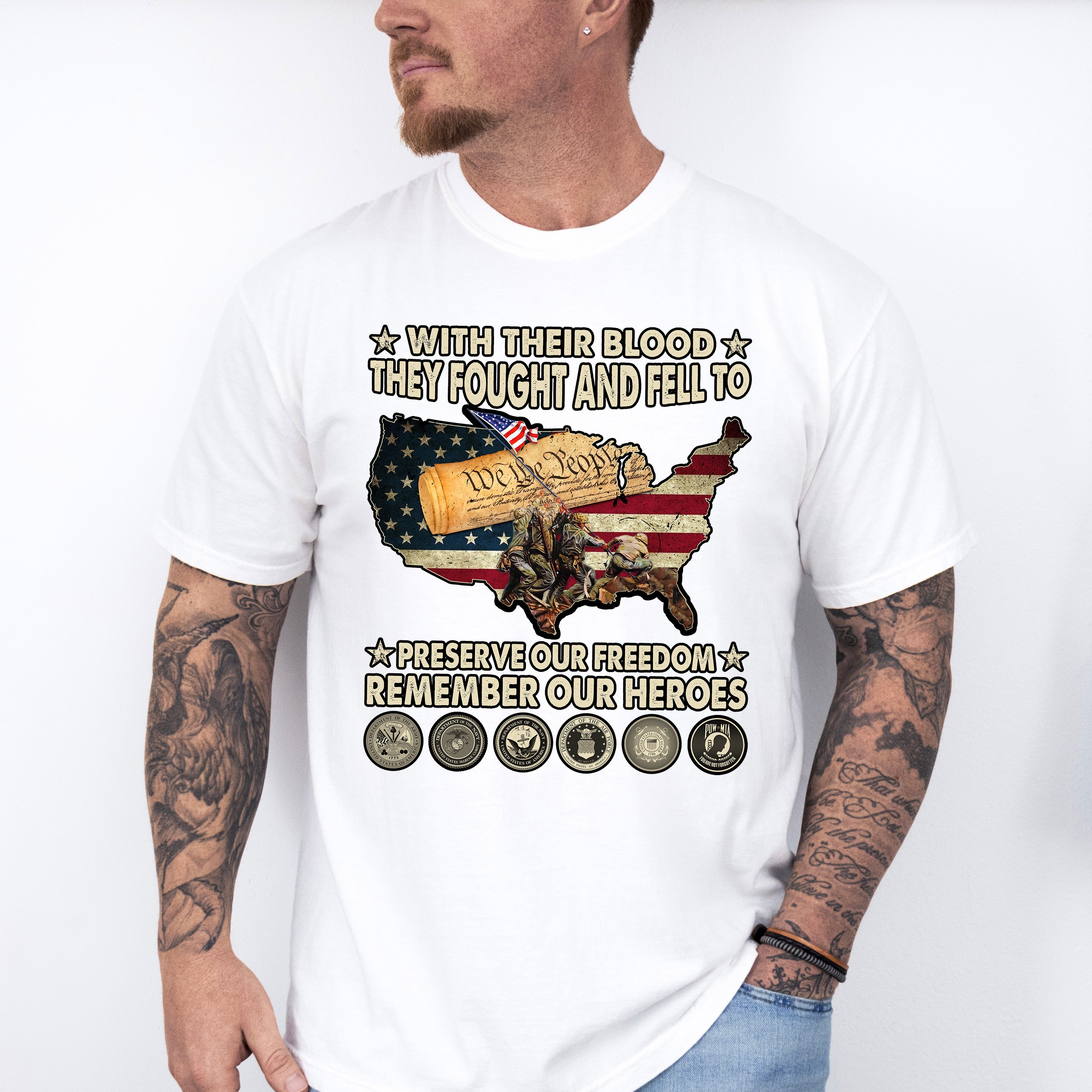 They Fought And Fell To Preserve Our Freedom - Military Unisex Crewneck T-Shirt Sweatshirt Hoodie