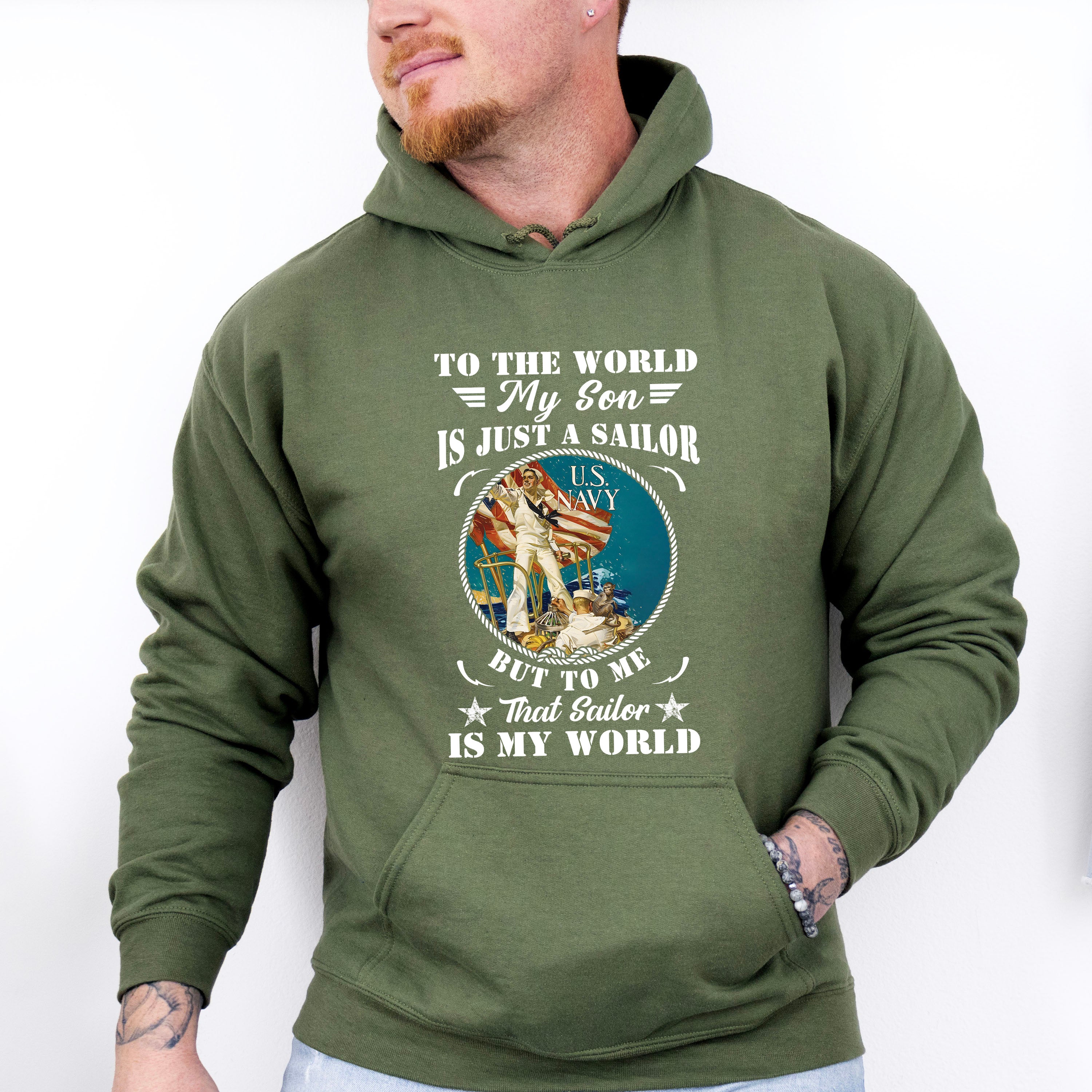 To The World My Son Is Just A Sailor - Military Unisex Crewneck T-Shirt Sweatshirt Hoodie