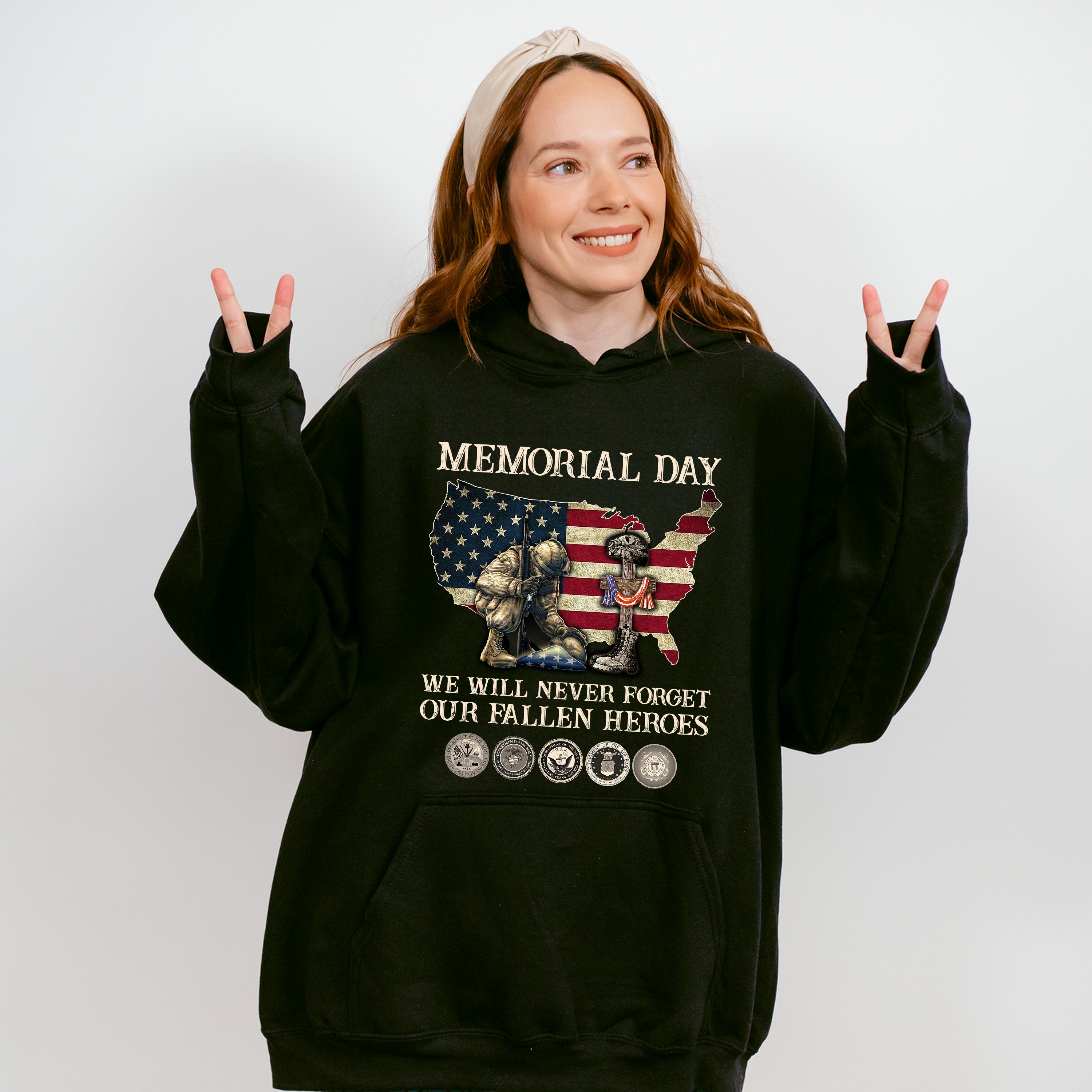 Memorial Day We Will Never Forget - Military Unisex Crewneck T-Shirt Sweatshirt Hoodie