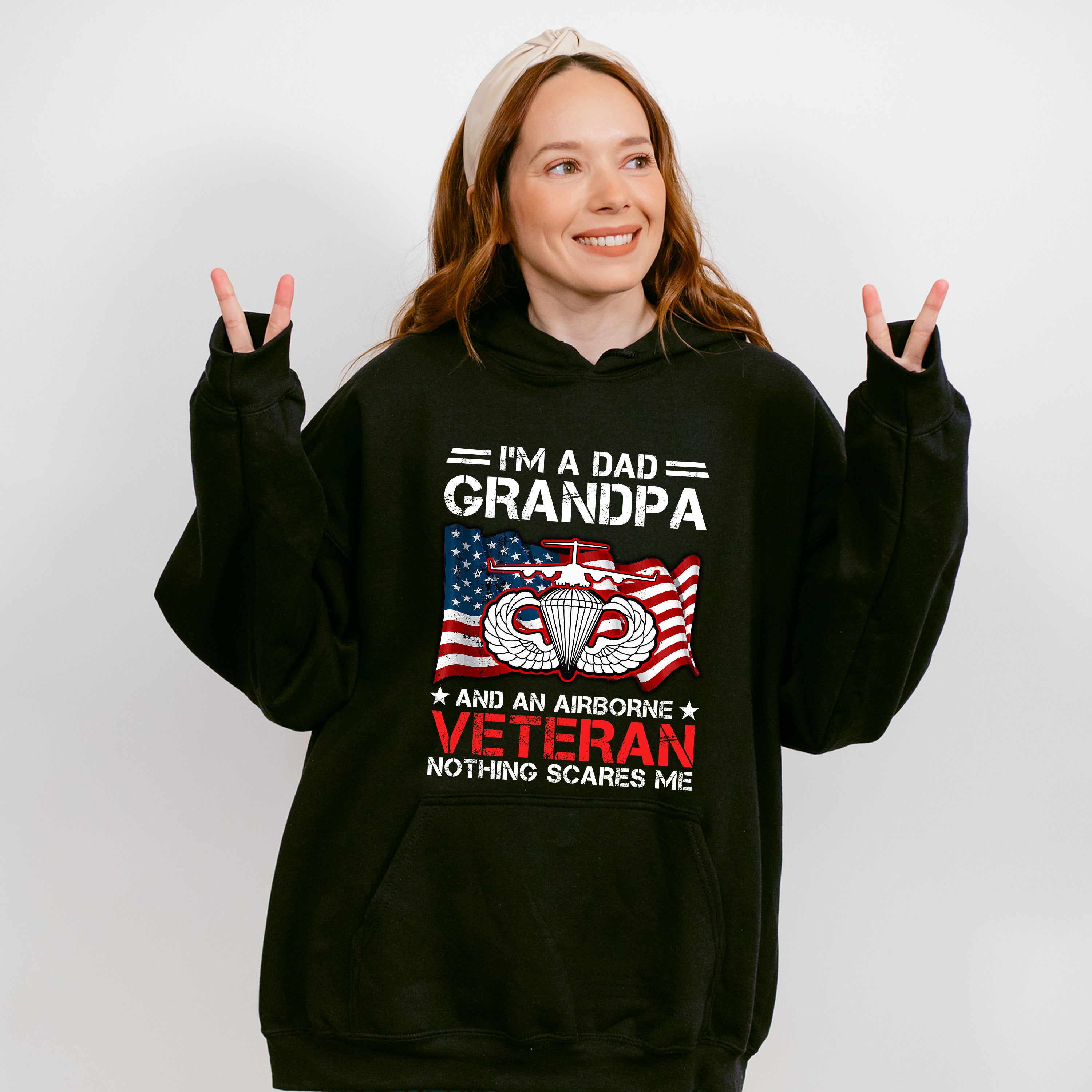 I'm A Dad Grandpa And An Airborne Veteran - Military Unisex Crewneck T-Shirt Sweatshirt Hoodie