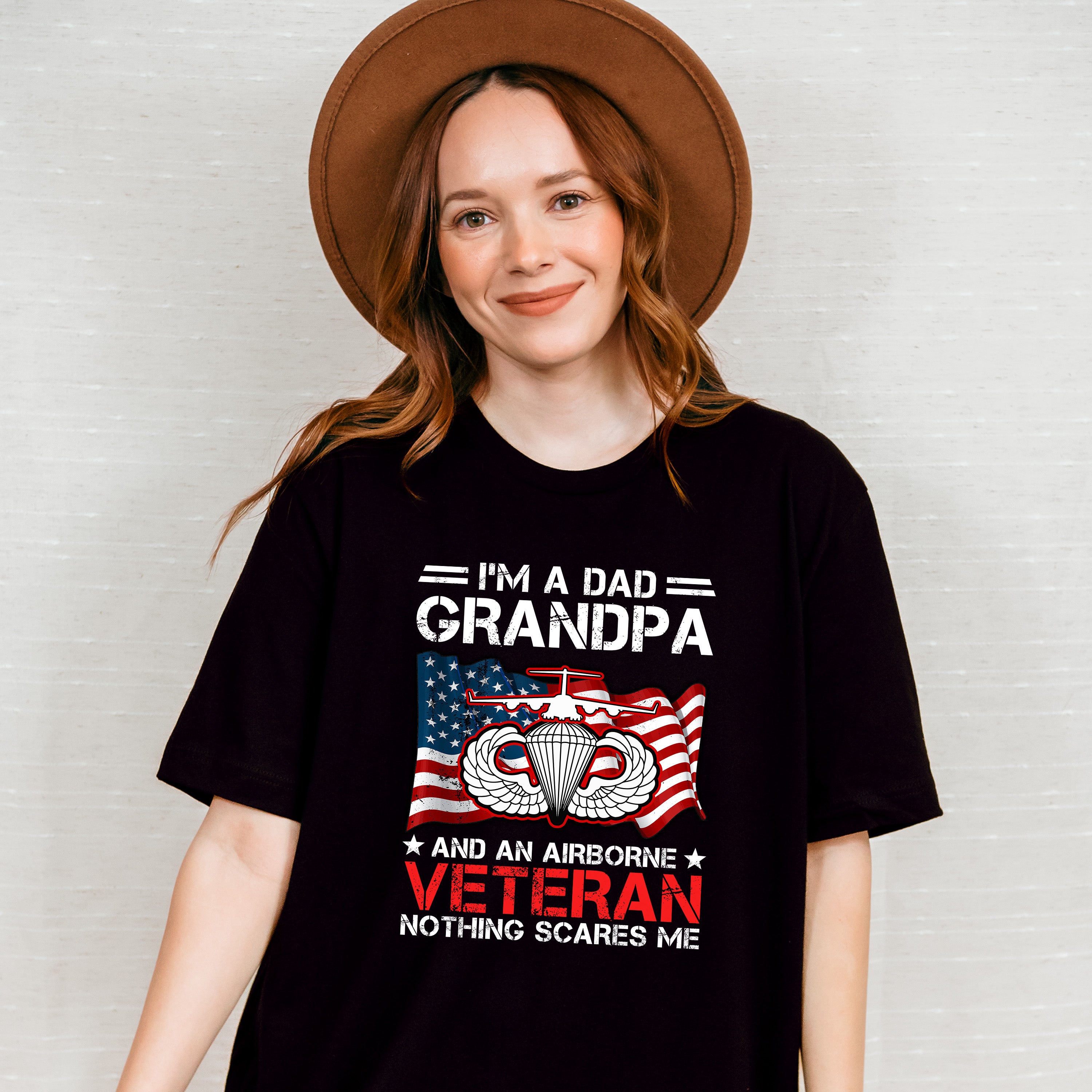 I'm A Dad Grandpa And An Airborne Veteran - Military Unisex Crewneck T-Shirt Sweatshirt Hoodie