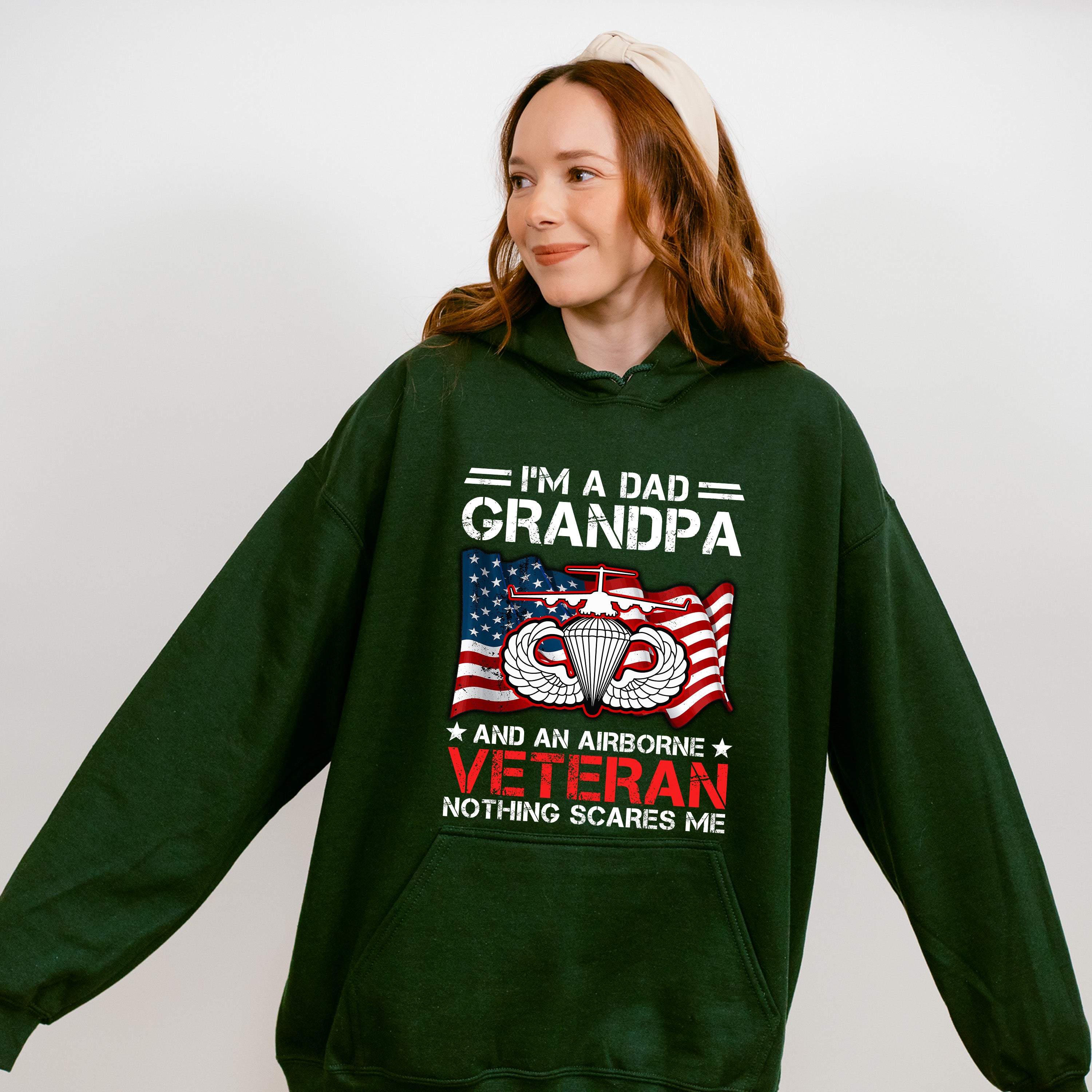 I'm A Dad Grandpa And An Airborne Veteran - Military Unisex Crewneck T-Shirt Sweatshirt Hoodie