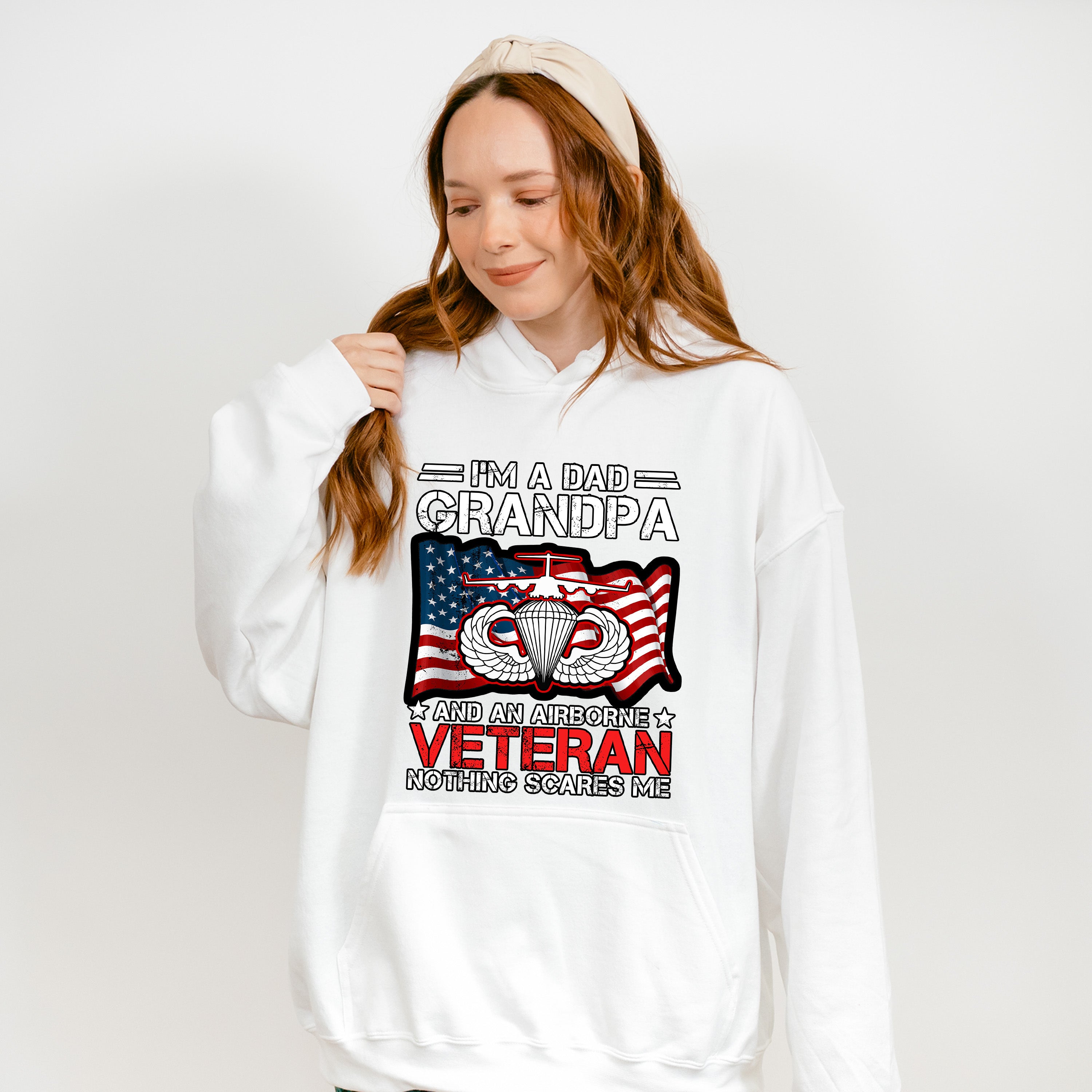 I'm A Dad Grandpa And An Airborne Veteran - Military Unisex Crewneck T-Shirt Sweatshirt Hoodie