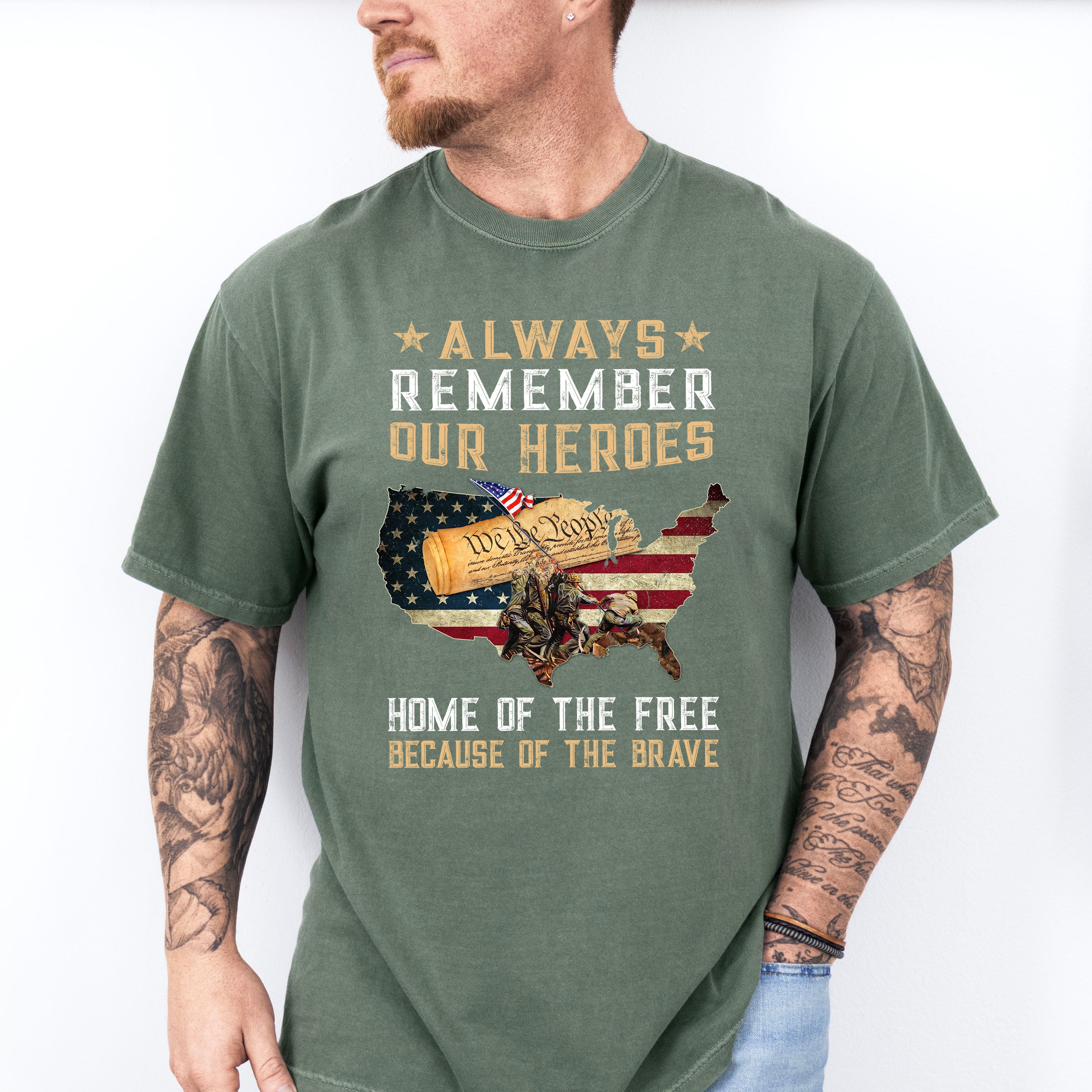 Always Remember Our Heroes - Military Unisex Crewneck T-Shirt Sweatshirt Hoodie