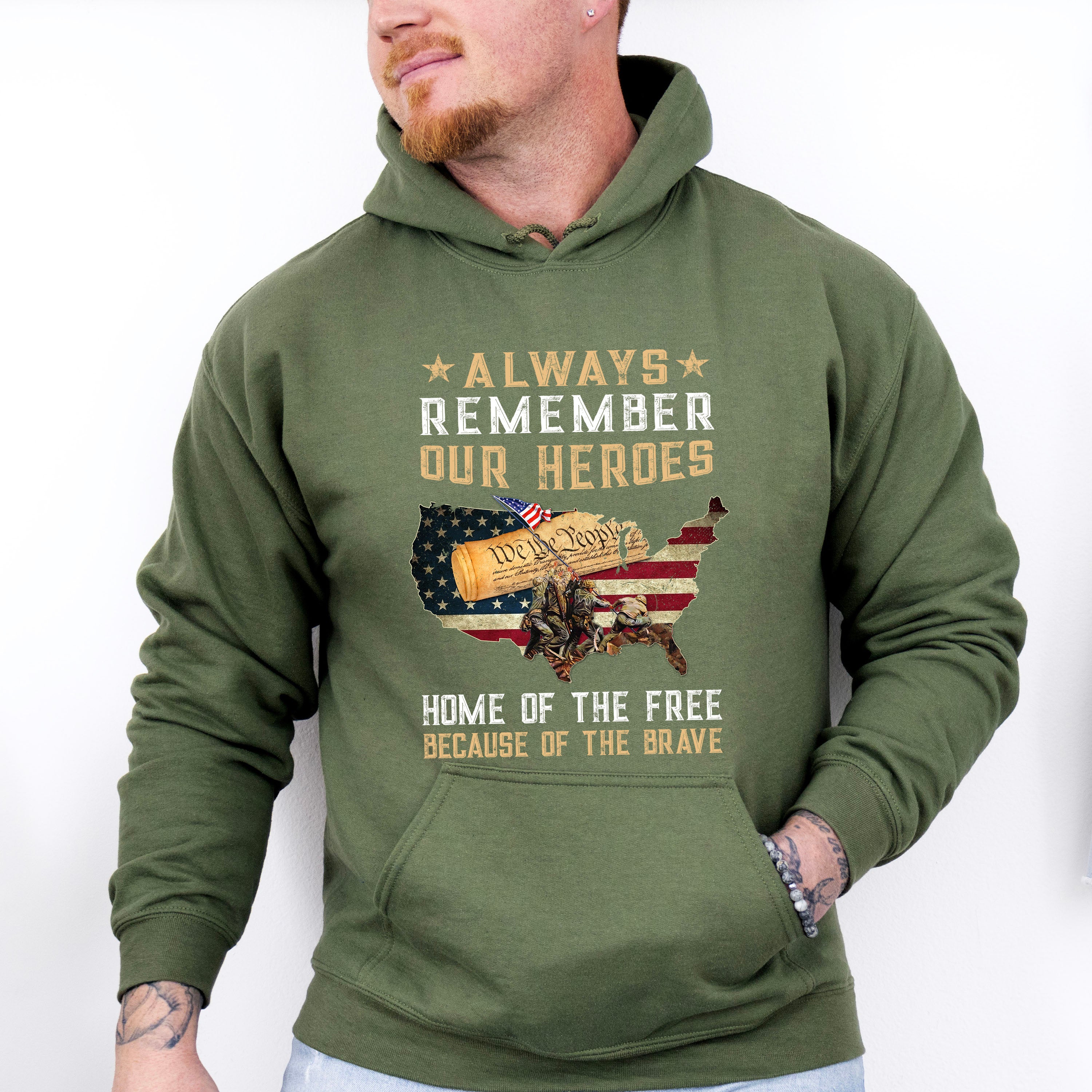 Always Remember Our Heroes - Military Unisex Crewneck T-Shirt Sweatshirt Hoodie