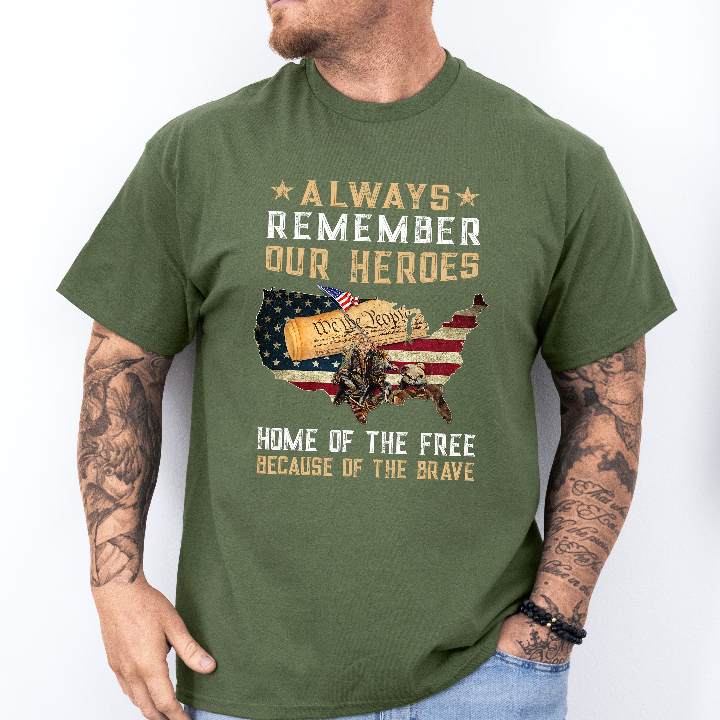 Always Remember Our Heroes - Military Unisex Crewneck T-Shirt Sweatshirt Hoodie