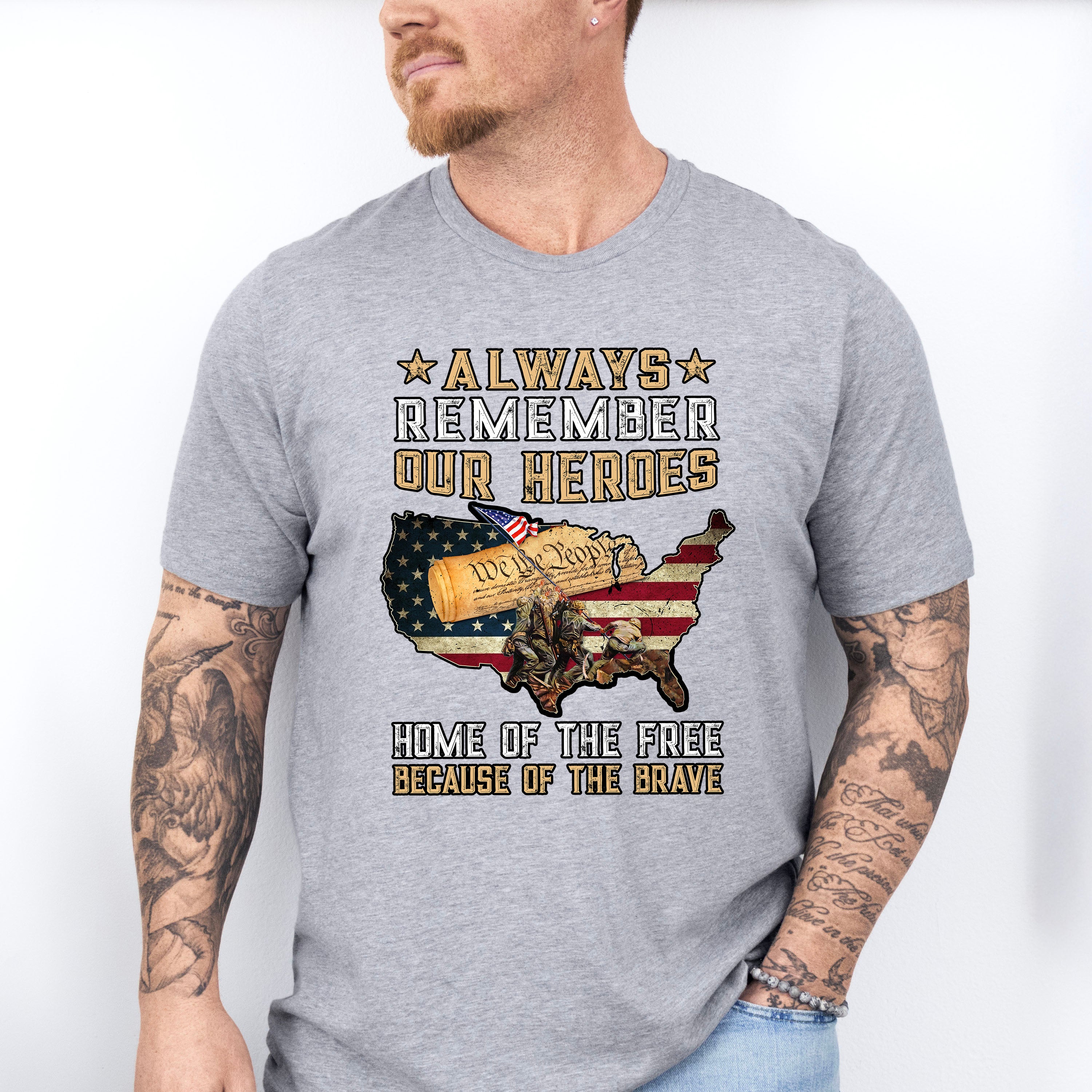 Always Remember Our Heroes - Military Unisex Crewneck T-Shirt Sweatshirt Hoodie