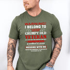 I Belong To A Freaking Awesome Grumpy Old Veteran - Military Unisex Crewneck T-Shirt Sweatshirt Hoodie