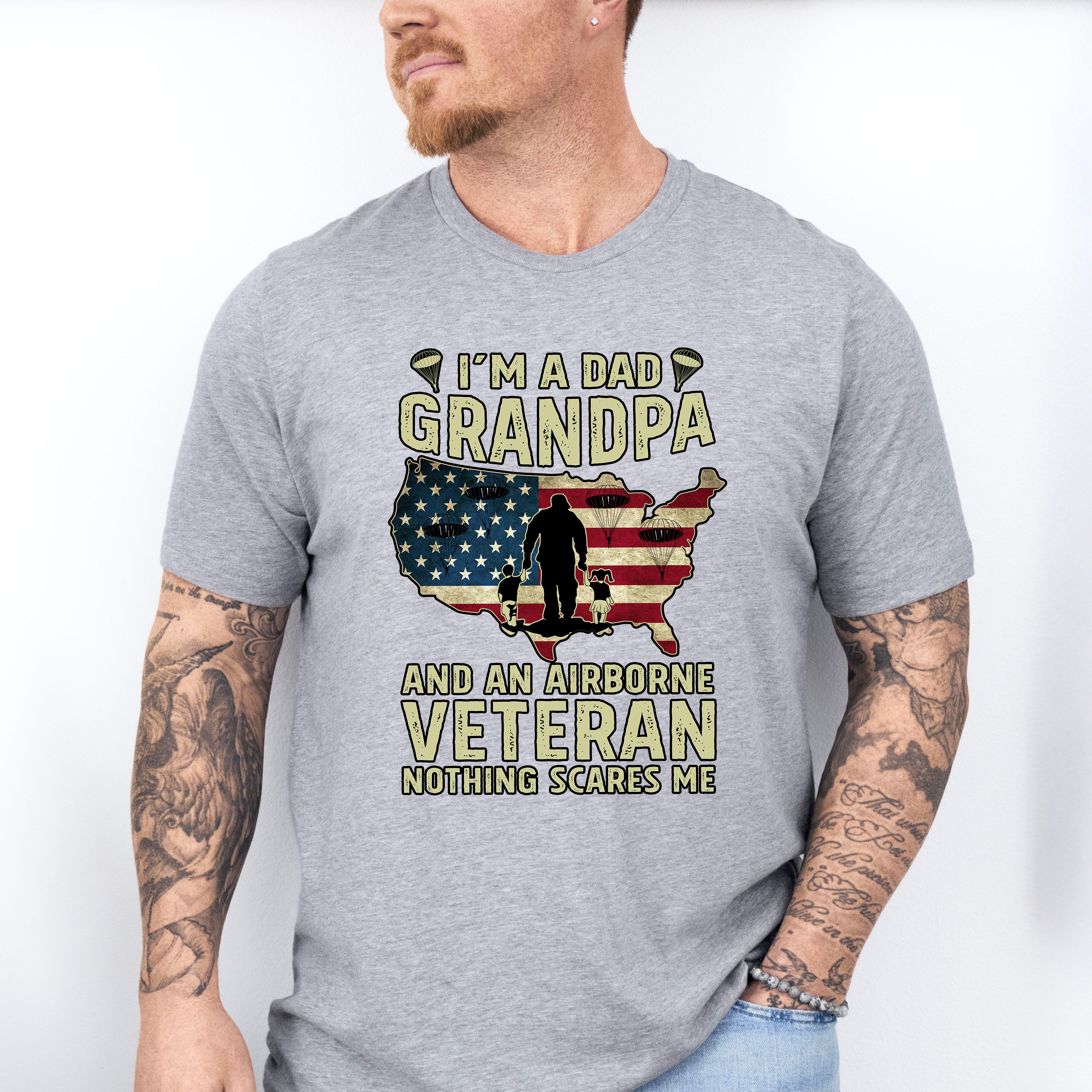 I'm A Grandpa And An Airborne Veteran - Military Unisex Crewneck T-Shirt Sweatshirt Hoodie