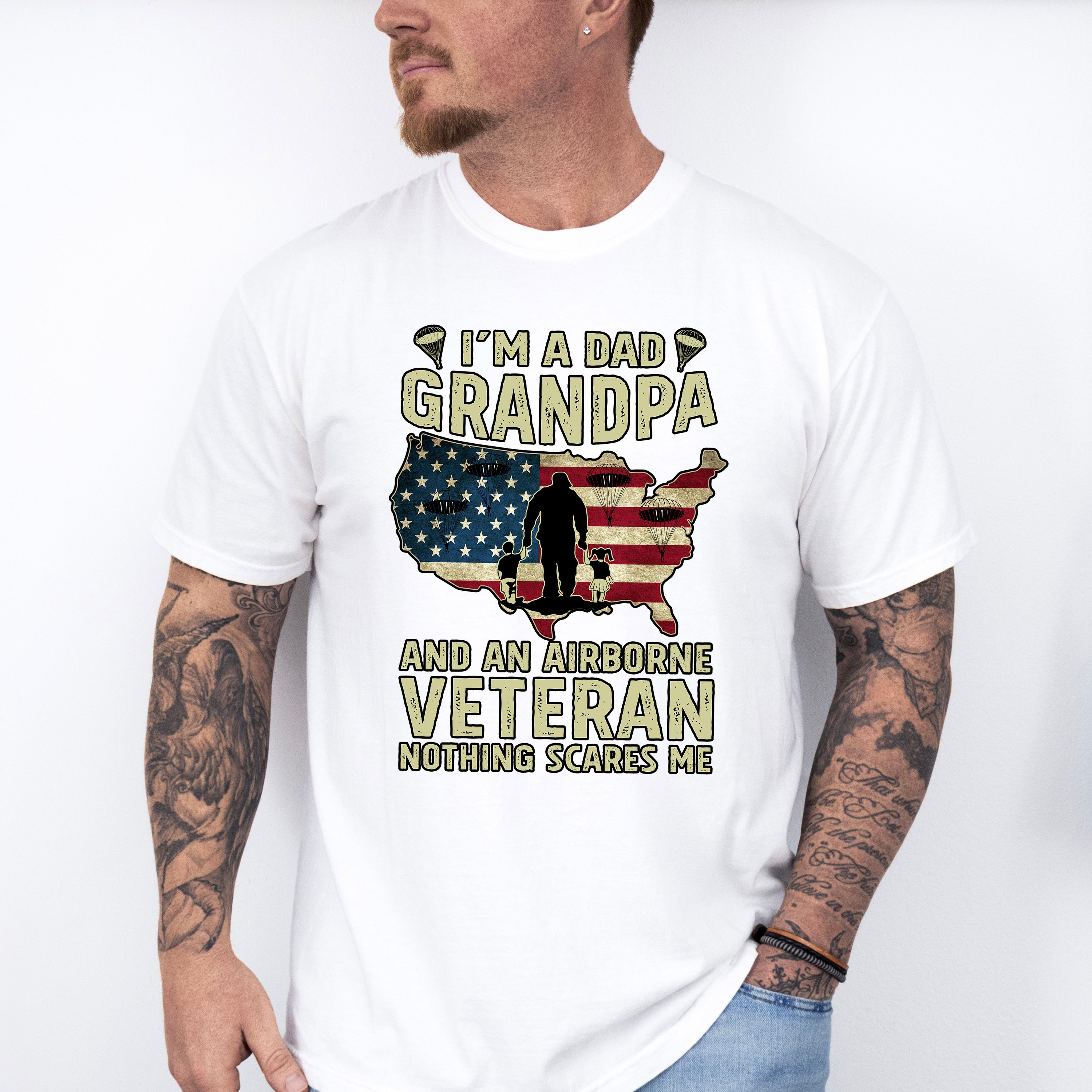 I'm A Grandpa And An Airborne Veteran - Military Unisex Crewneck T-Shirt Sweatshirt Hoodie