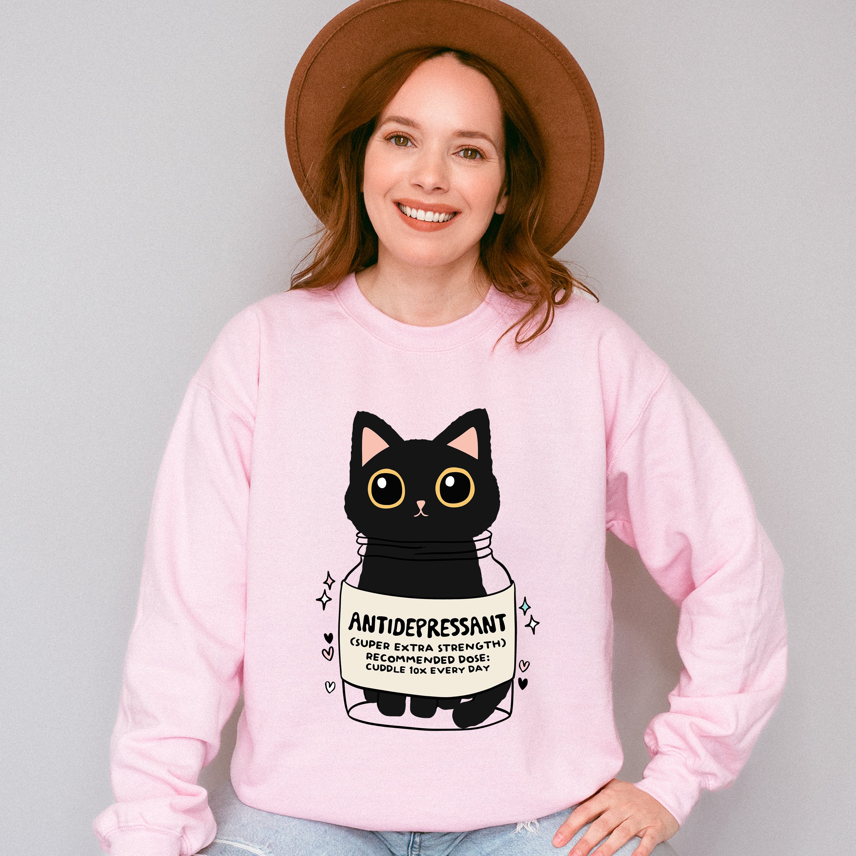 Antidepressant Cat - Mental Health Unisex Crewneck T-Shirt Sweatshirt Hoodie