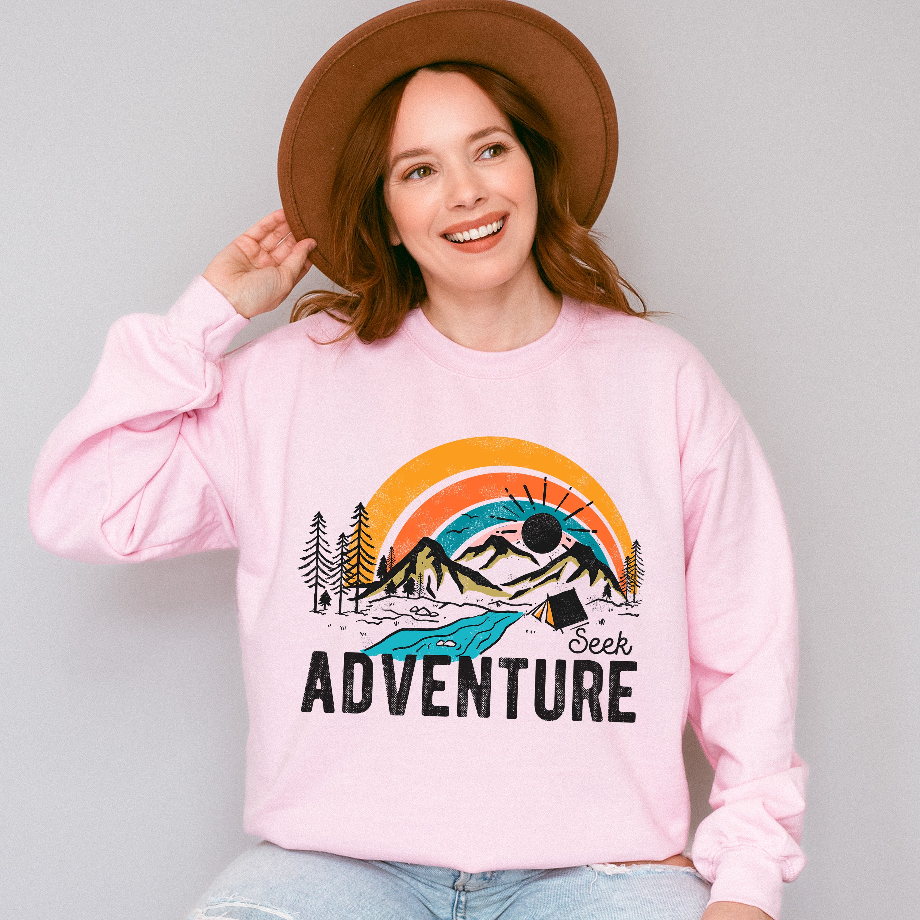 Seek Adventure Design - Outdoor Unisex Crewneck T-Shirt Sweatshirt Hoodie