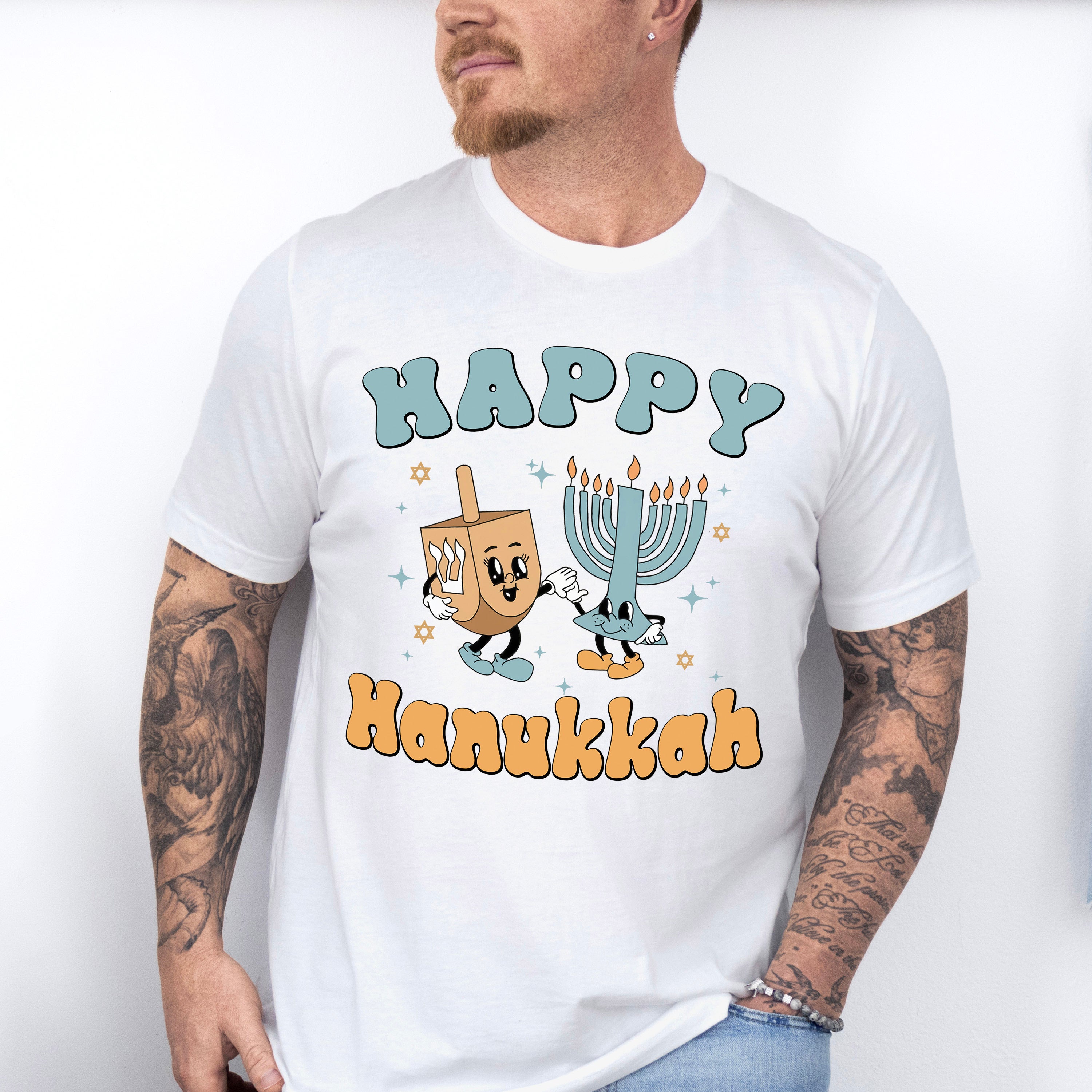 Happy Hanukkah Candlestick - Hanukkah Unisex Crewneck T-Shirt Sweatshirt Hoodie