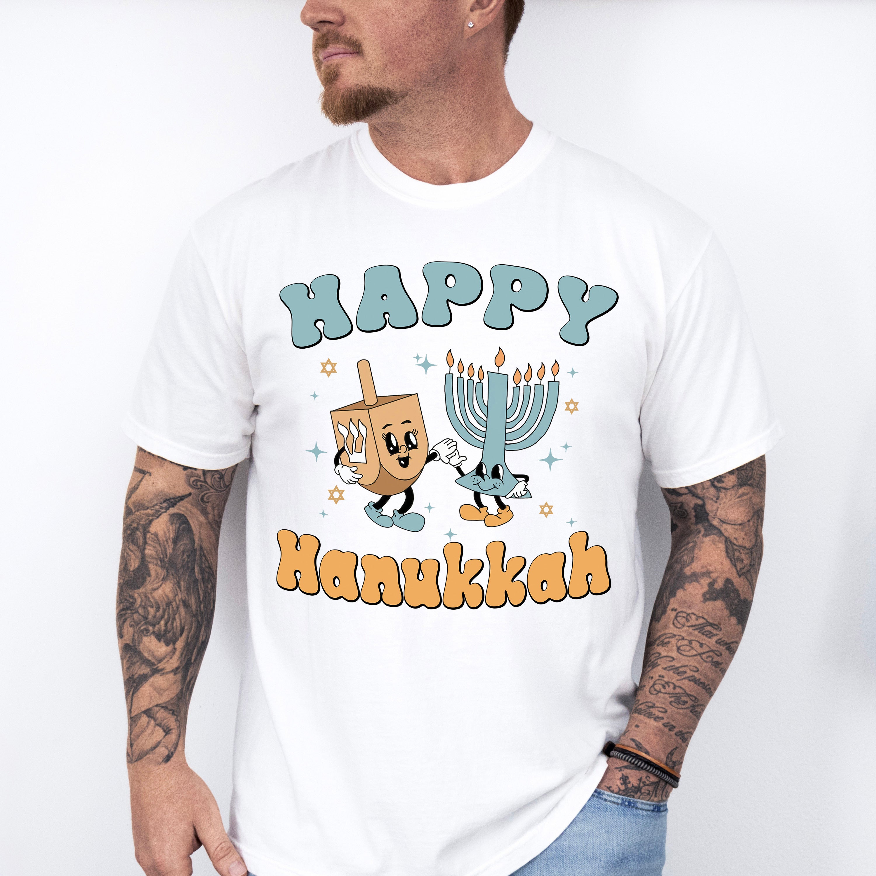 Happy Hanukkah Candlestick - Hanukkah Unisex Crewneck T-Shirt Sweatshirt Hoodie