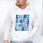 Eight Nights Blue Candle Design - Hanukkah Unisex Crewneck T-Shirt Sweatshirt Hoodie