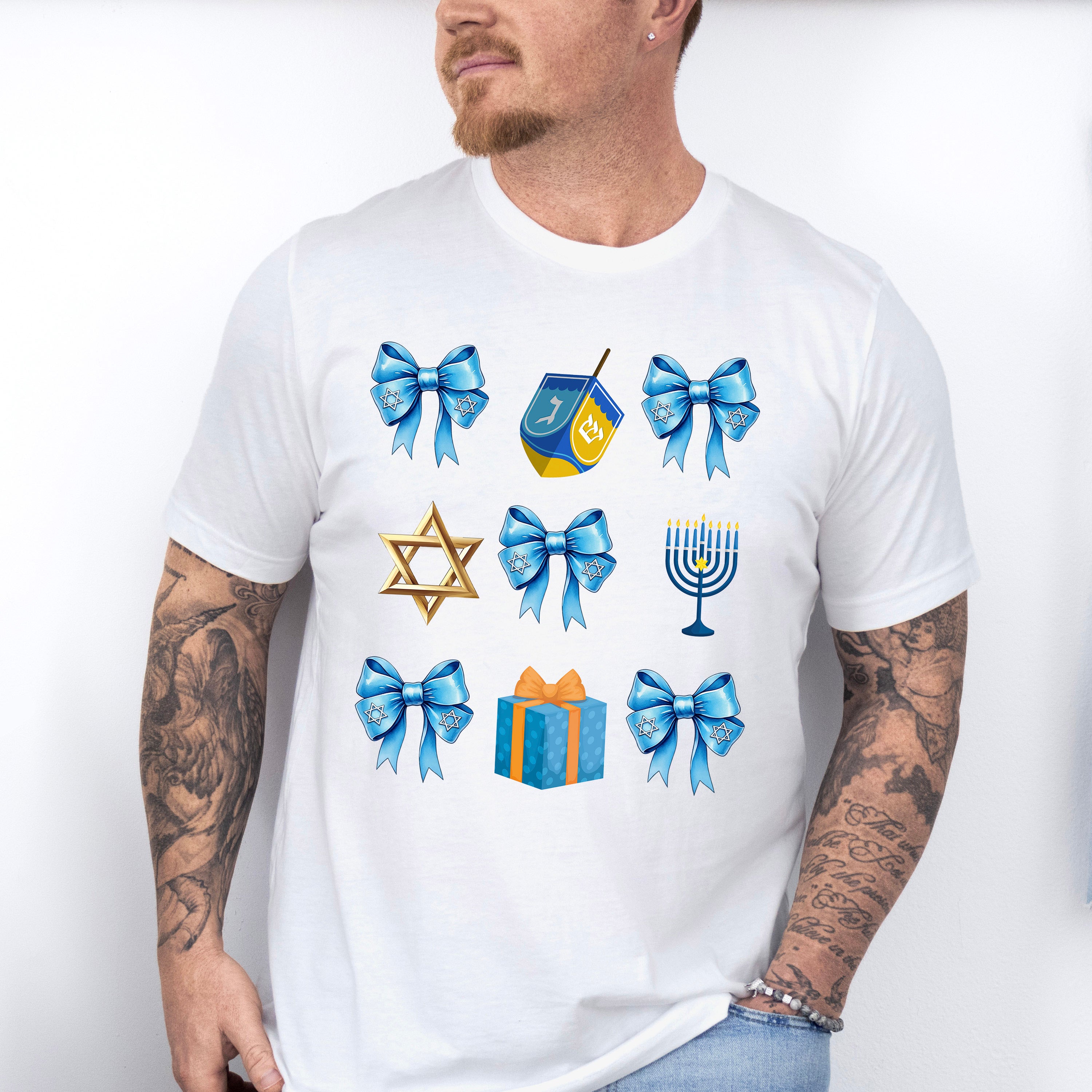 Ribbons &amp; Star Of David - Hanukkah Unisex Crewneck T-Shirt Sweatshirt Hoodie