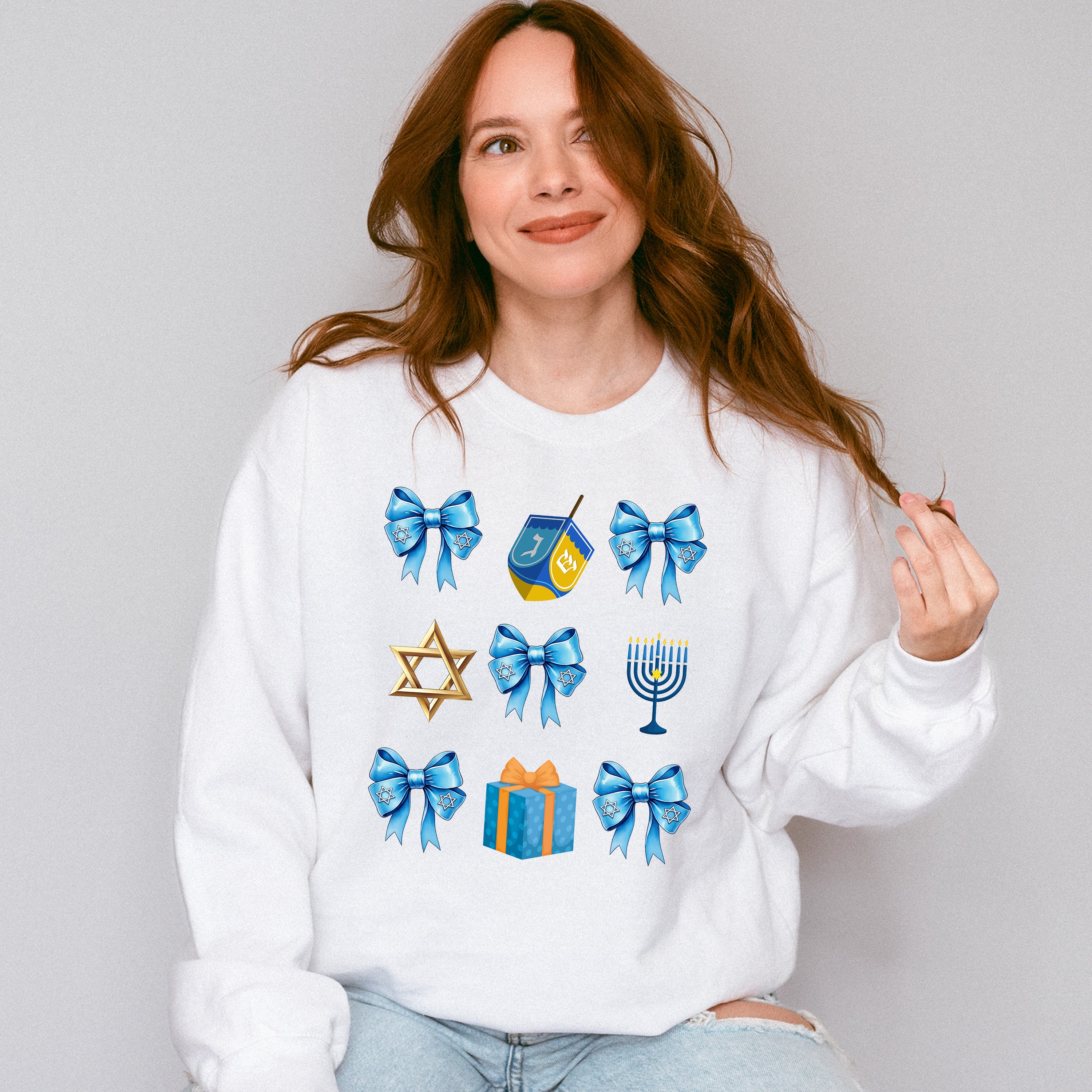 Ribbons &amp; Star Of David - Hanukkah Unisex Crewneck T-Shirt Sweatshirt Hoodie