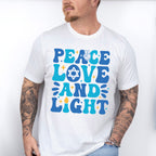 Peace Love And Light - Hanukkah Unisex Crewneck T-Shirt Sweatshirt Hoodie