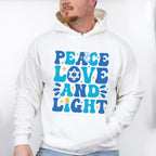 Peace Love And Light - Hanukkah Unisex Crewneck T-Shirt Sweatshirt Hoodie