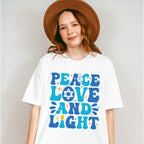 Peace Love And Light - Hanukkah Unisex Crewneck T-Shirt Sweatshirt Hoodie