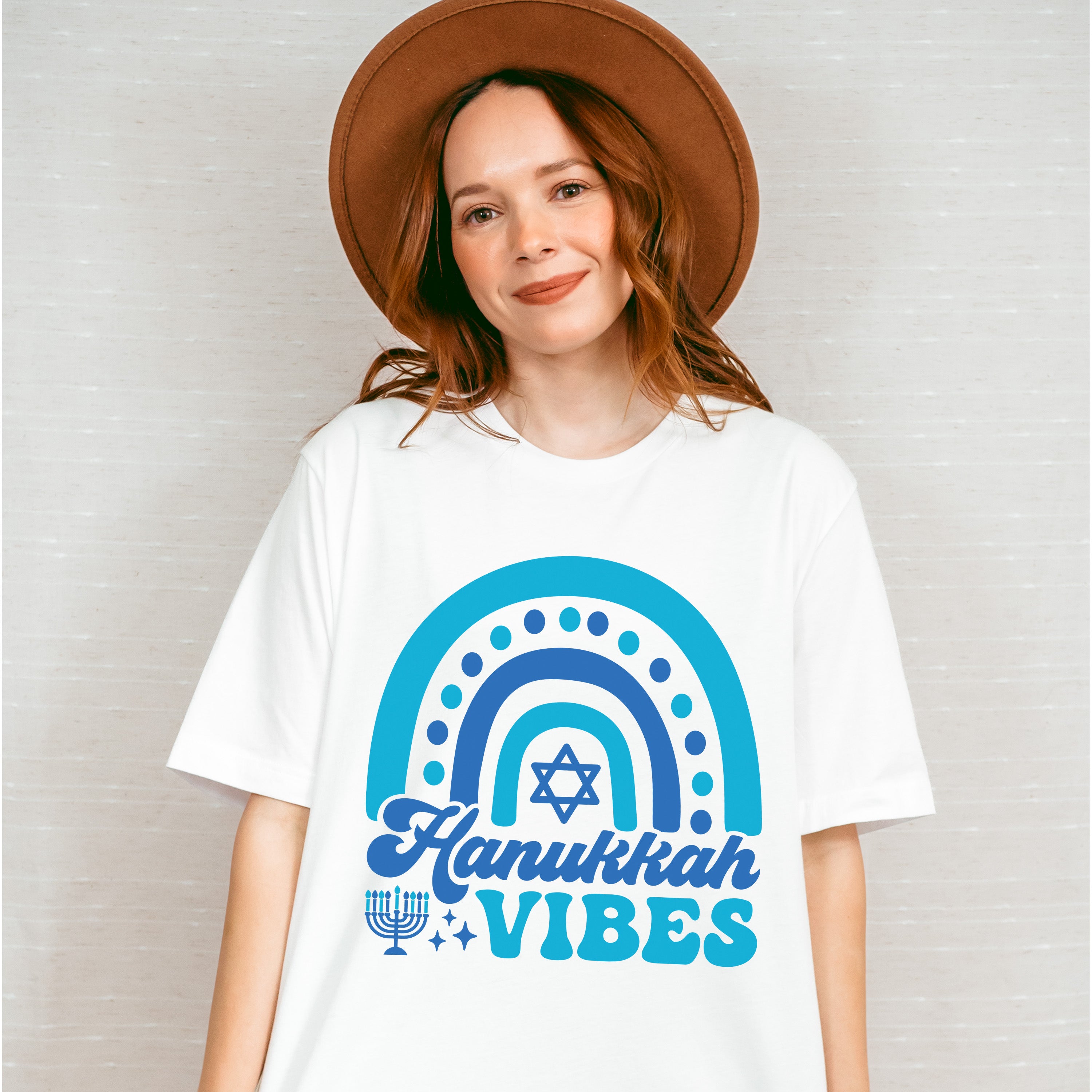 Hanukkah Vibes Rainbow - Hanukkah Unisex Crewneck T-Shirt Sweatshirt Hoodie