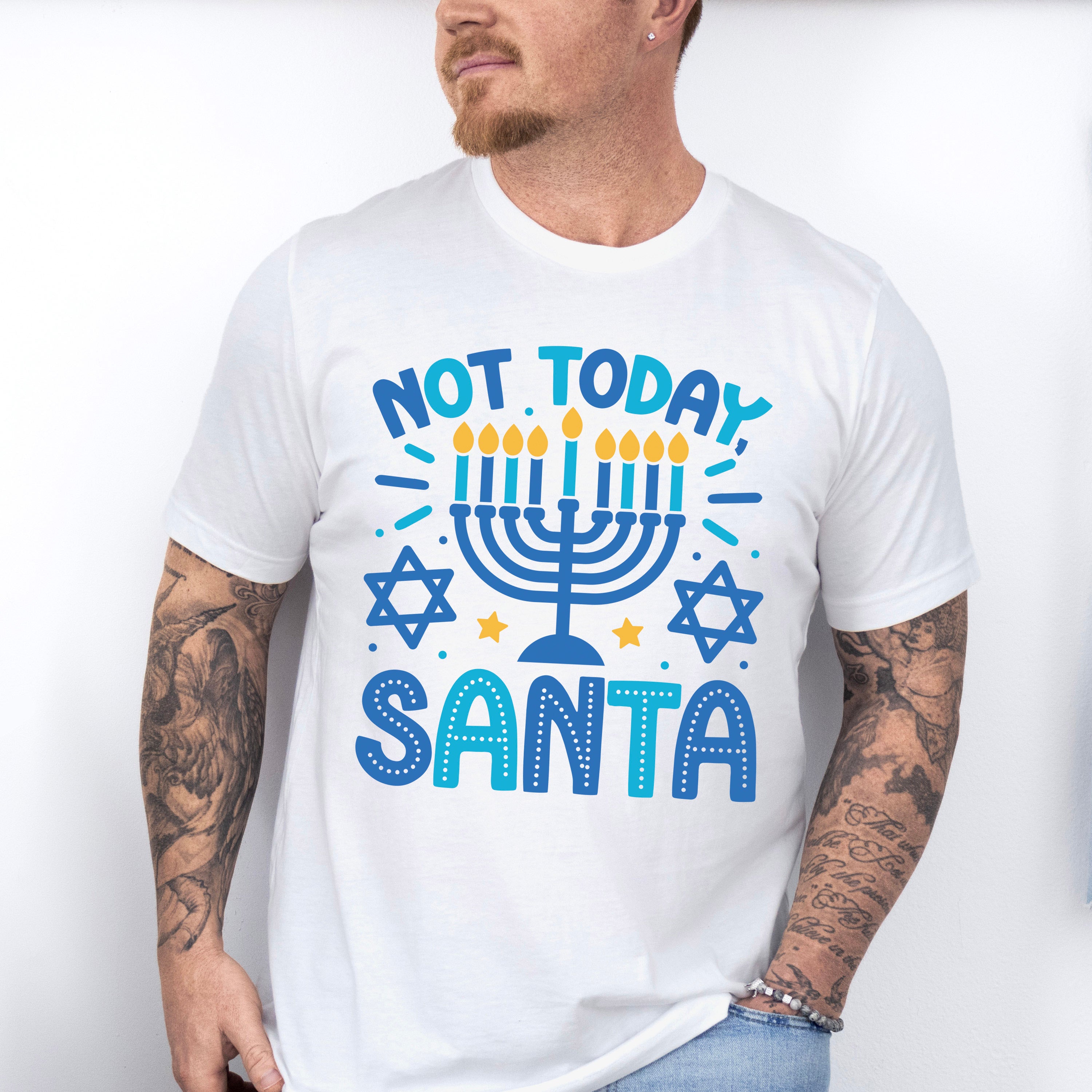 Not Today Santa Candlestick - Hanukkah Unisex Crewneck T-Shirt Sweatshirt Hoodie