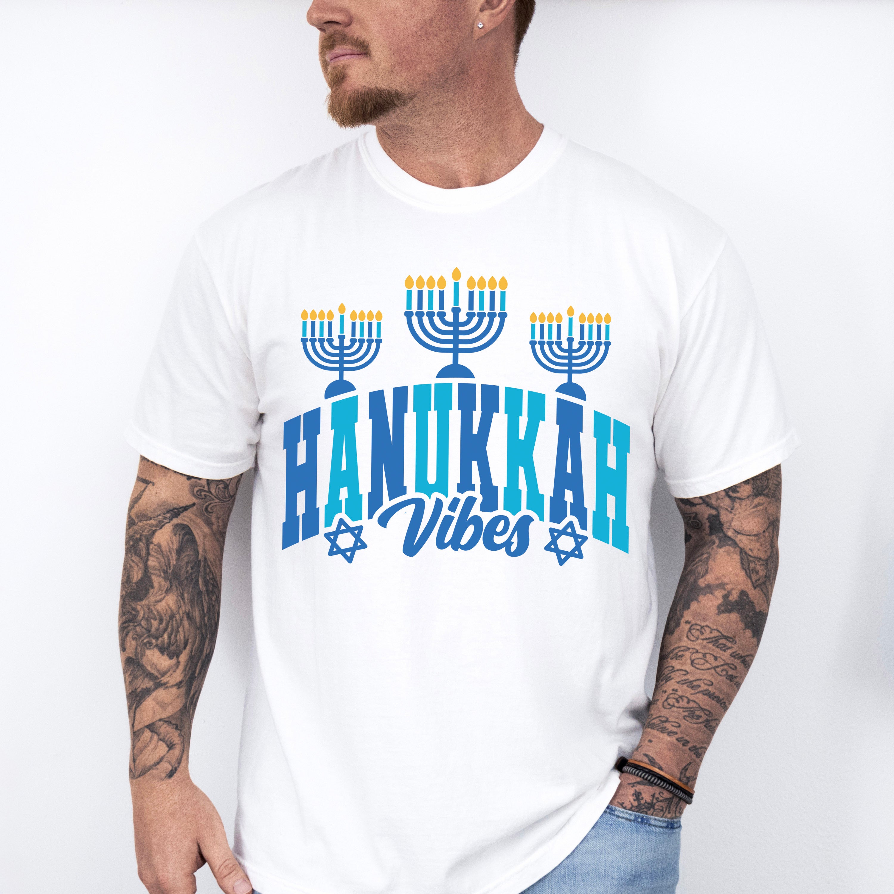 Hanukkah Vibes Candlestick - Hanukkah Unisex Crewneck T-Shirt Sweatshirt Hoodie