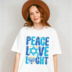 Peace Love Light Candlestick - Hanukkah Unisex Crewneck T-Shirt Sweatshirt Hoodie