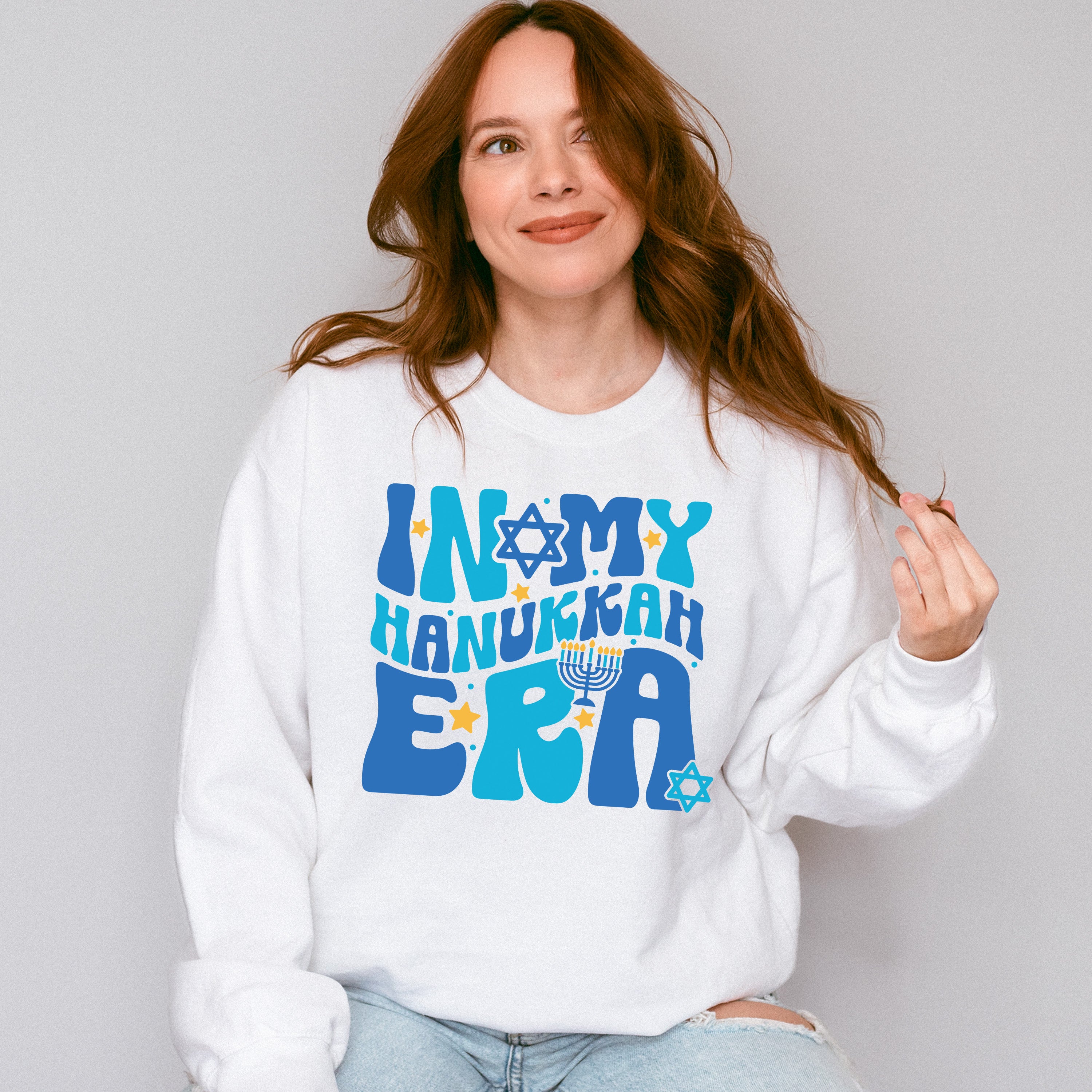 In My Hanukkah Era Blue Candlestick - Hanukkah Unisex Crewneck T-Shirt Sweatshirt Hoodie