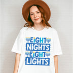 Eight Night Eight Lights Candles - Hanukkah Unisex Crewneck T-Shirt Sweatshirt Hoodie
