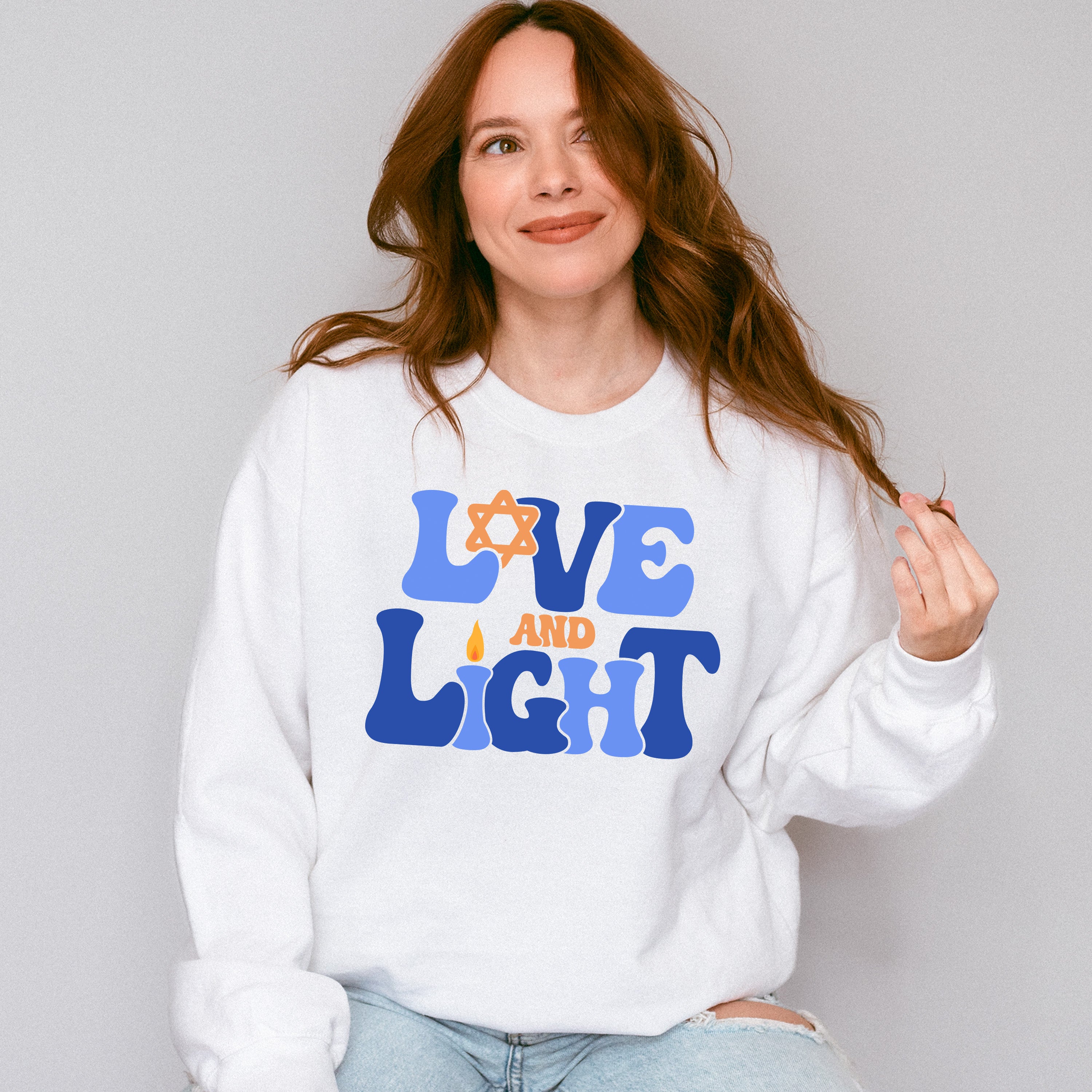 Love And Light Candle - Hanukkah Unisex Crewneck T-Shirt Sweatshirt Hoodie