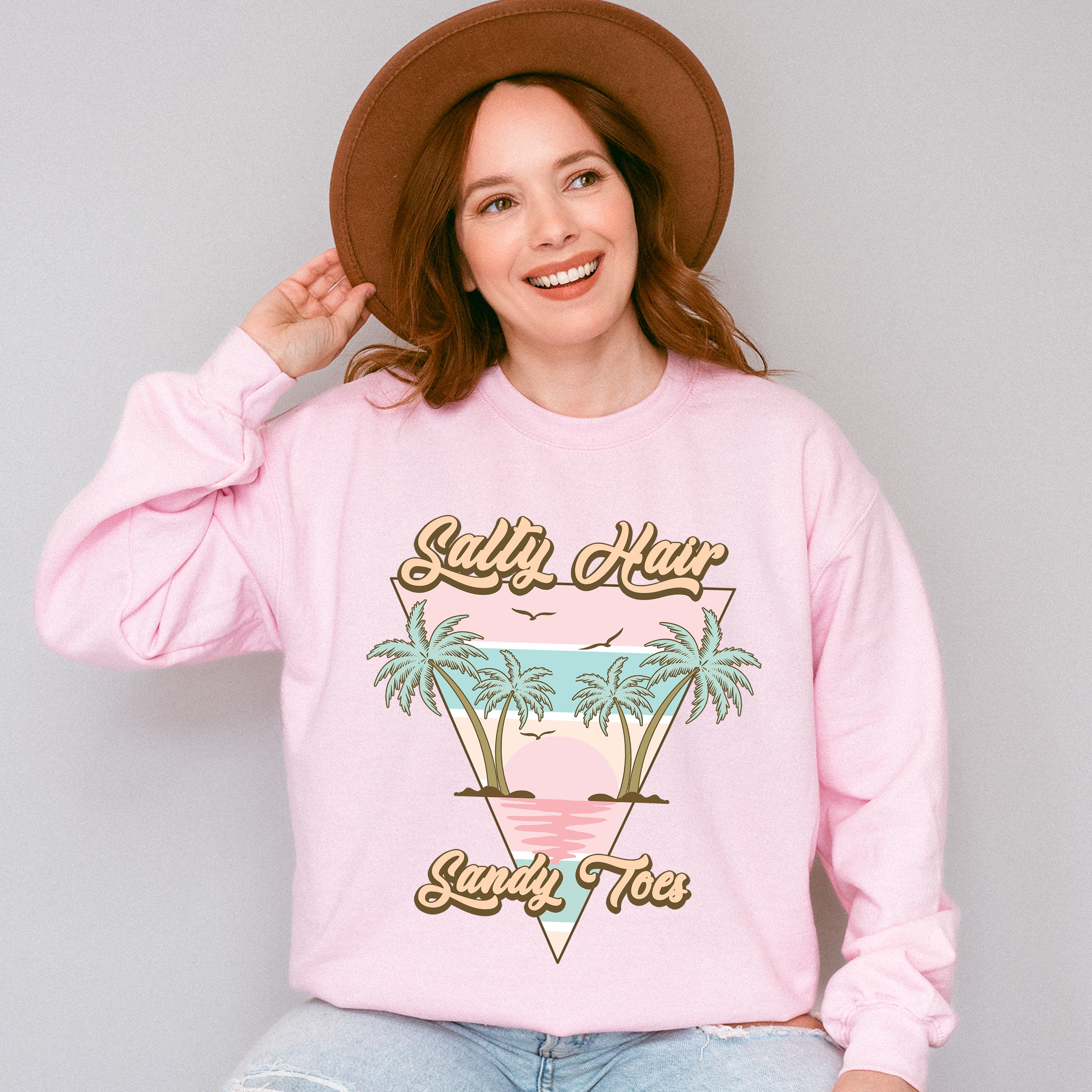 Salty Hair Sandy Toes Design - Summer Theme Unisex Crewneck T-Shirt Sweatshirt Hoodie