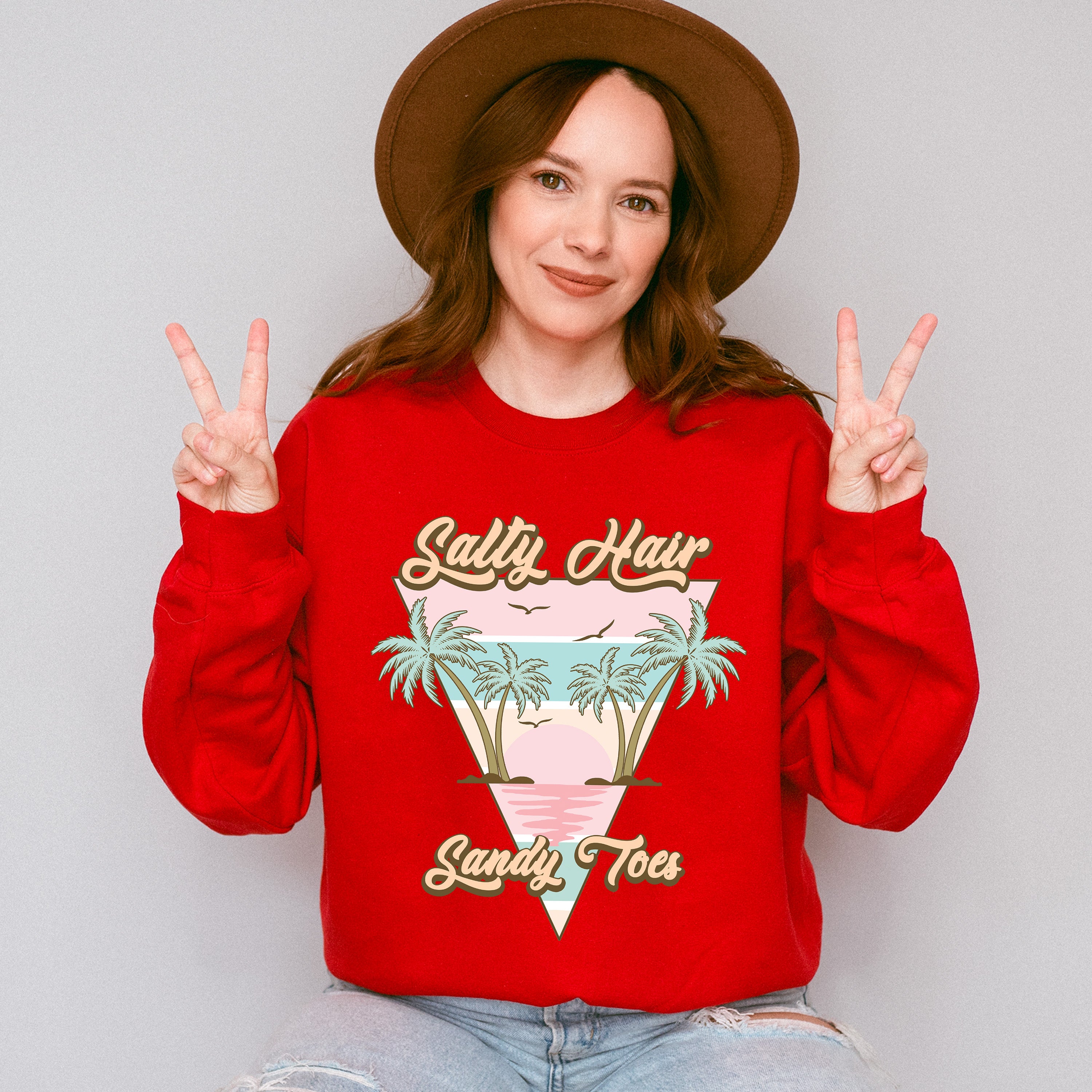 Salty Hair Sandy Toes Design - Summer Theme Unisex Crewneck T-Shirt Sweatshirt Hoodie