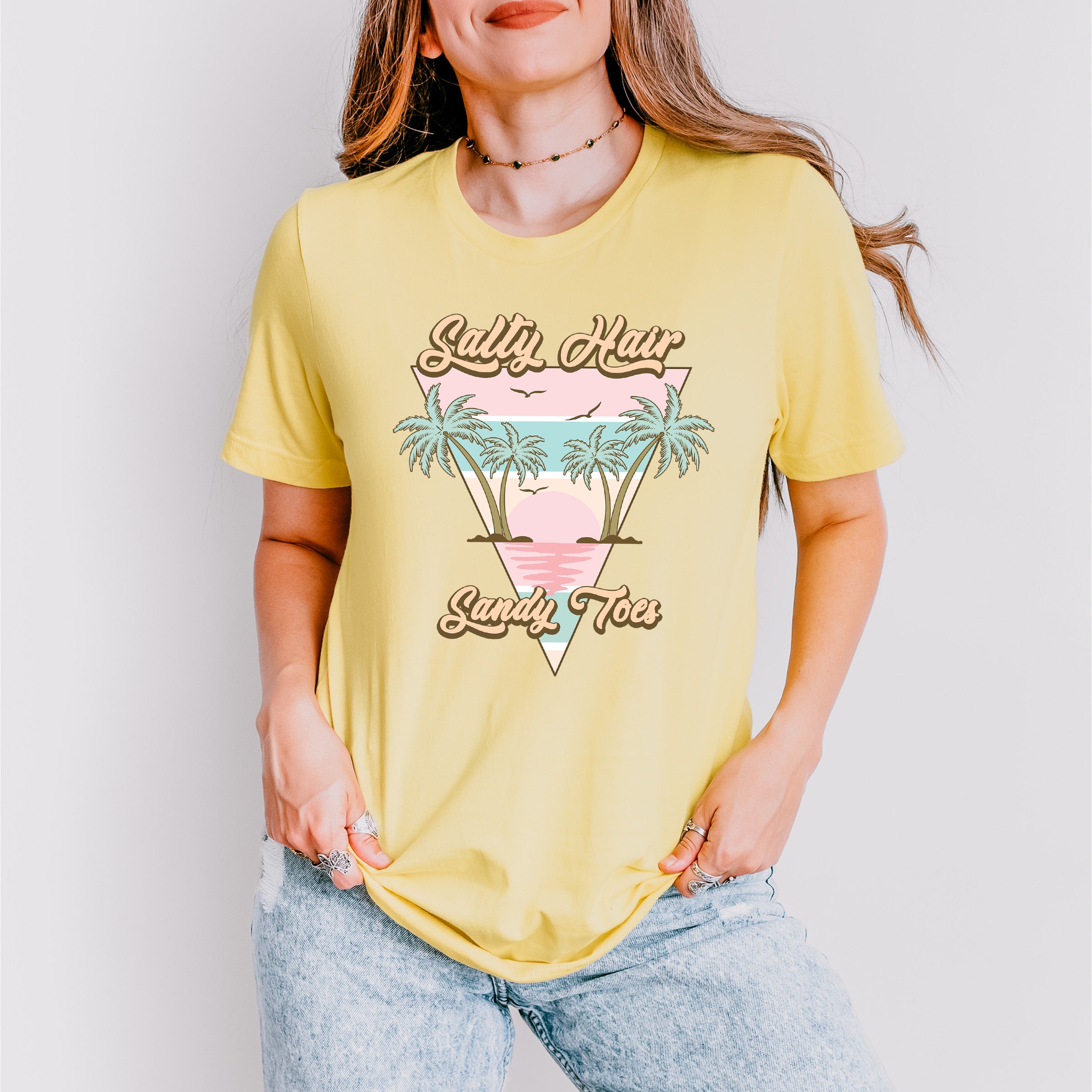 Salty Hair Sandy Toes Design - Summer Theme Unisex Crewneck T-Shirt Sweatshirt Hoodie