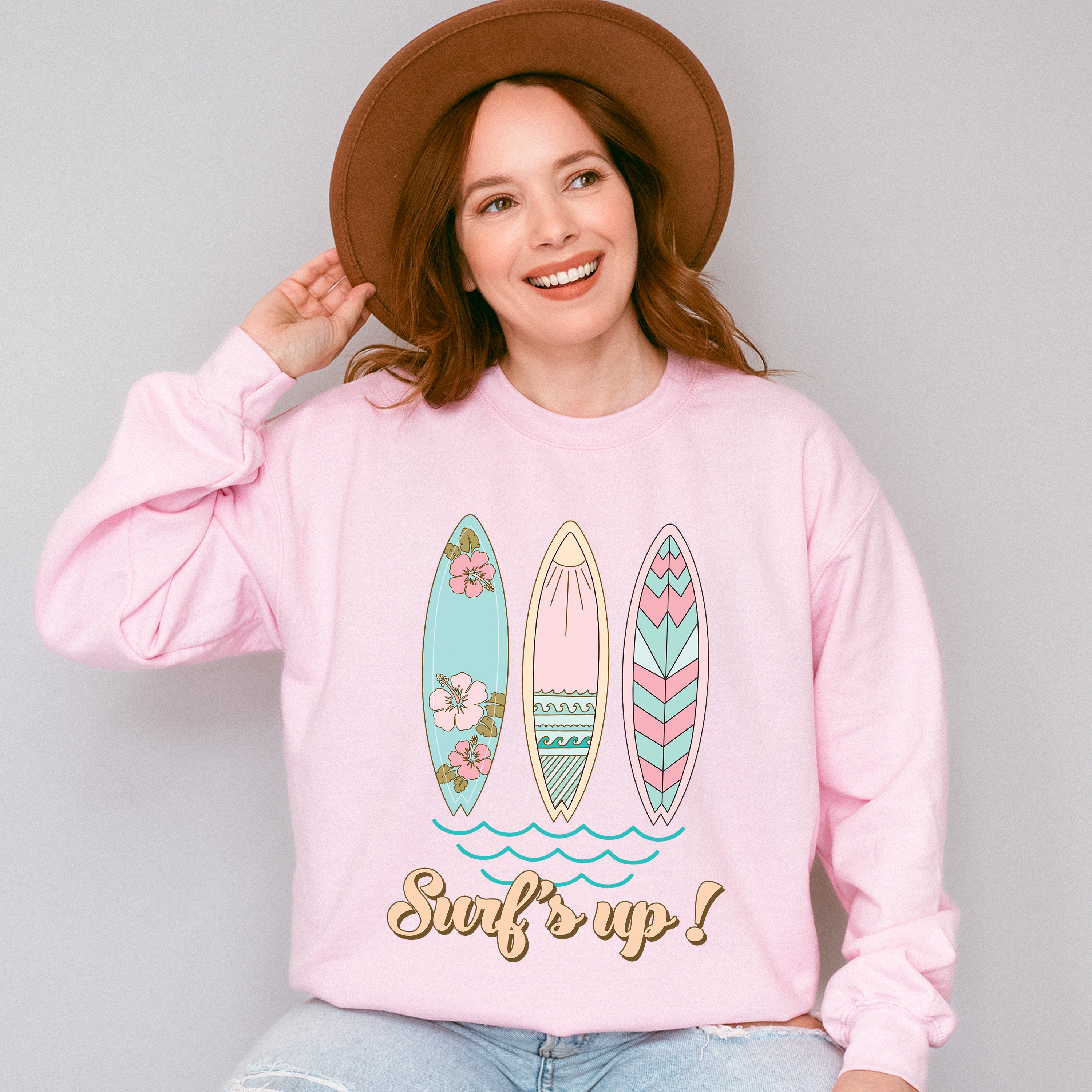 Surf's Up Design - Summer Theme Unisex Crewneck T-Shirt Sweatshirt Hoodie
