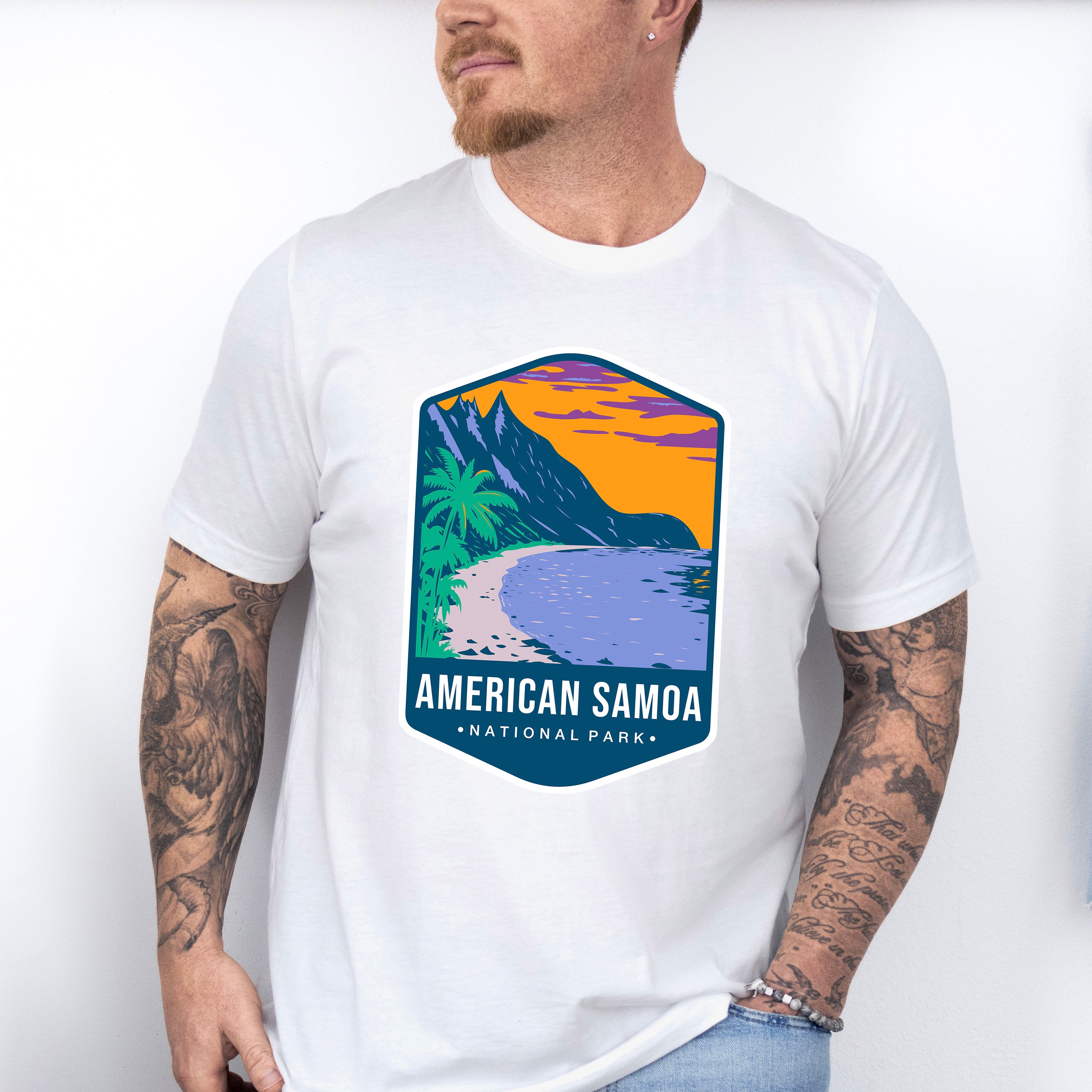 American Samoa National Park Colorful Design - National Parks Unisex Crewneck T-Shirt Sweatshirt Hoodie