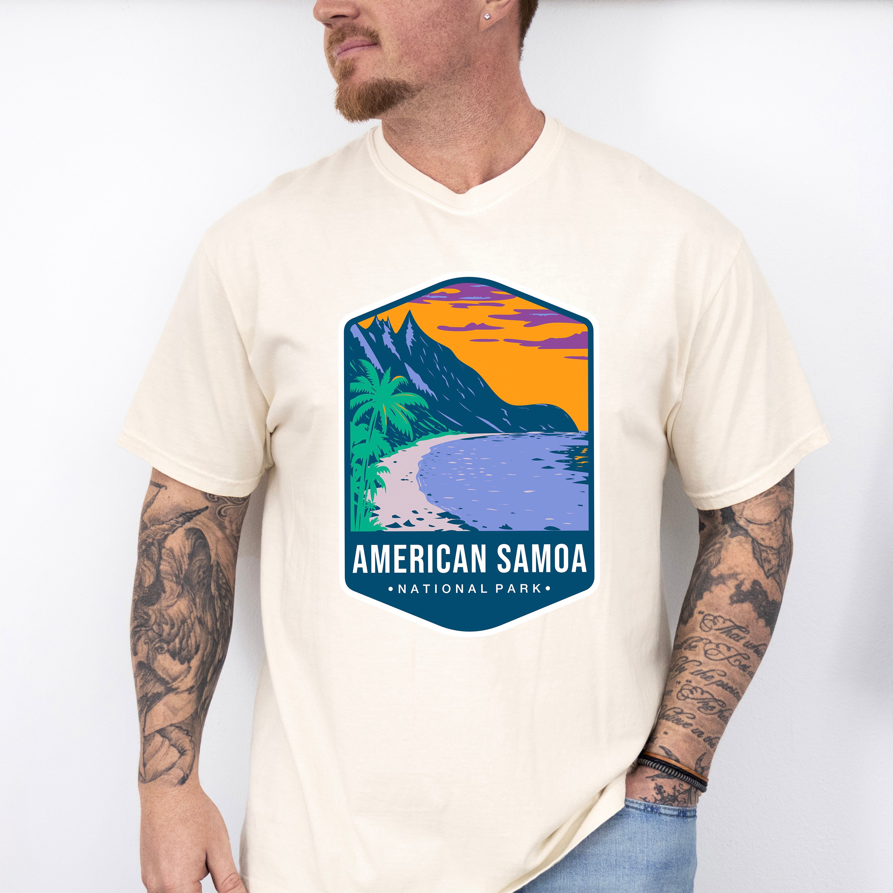 American Samoa National Park Colorful Design - National Parks Unisex Crewneck T-Shirt Sweatshirt Hoodie
