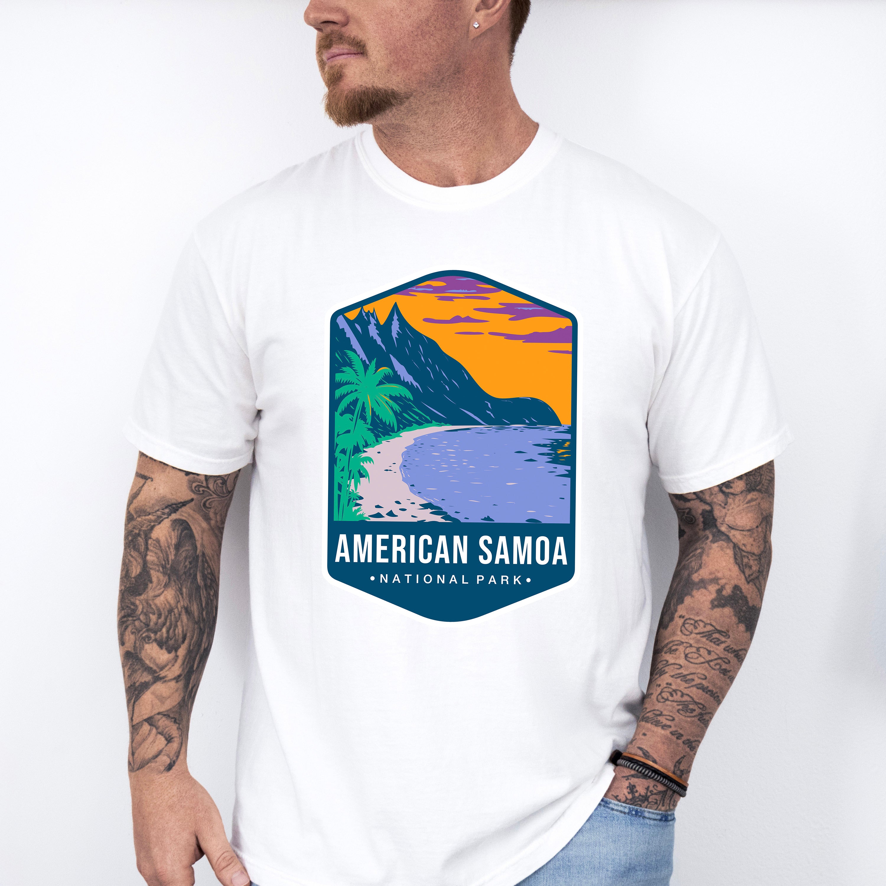 American Samoa National Park Colorful Design - National Parks Unisex Crewneck T-Shirt Sweatshirt Hoodie