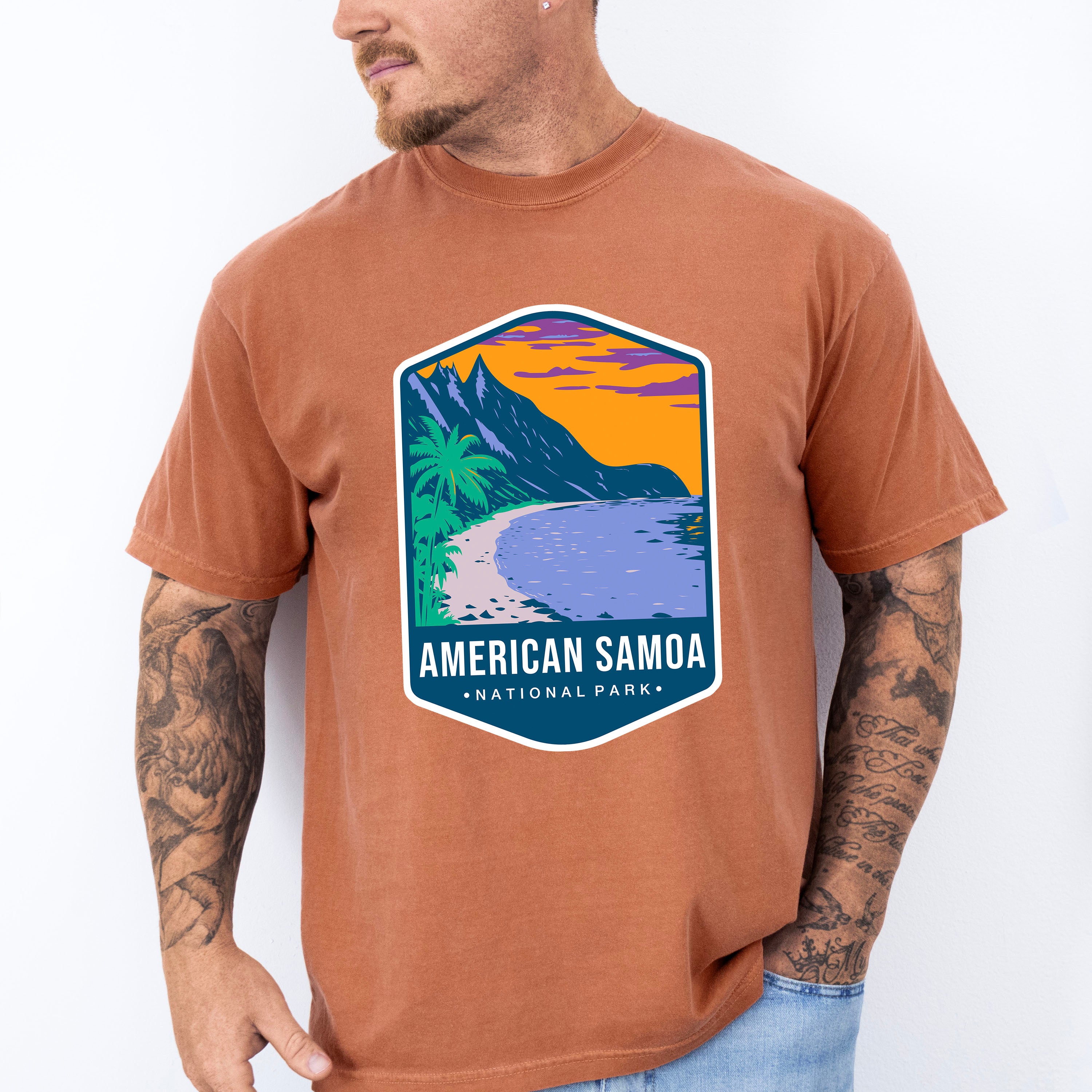 American Samoa National Park Colorful Design - National Parks Unisex Crewneck T-Shirt Sweatshirt Hoodie
