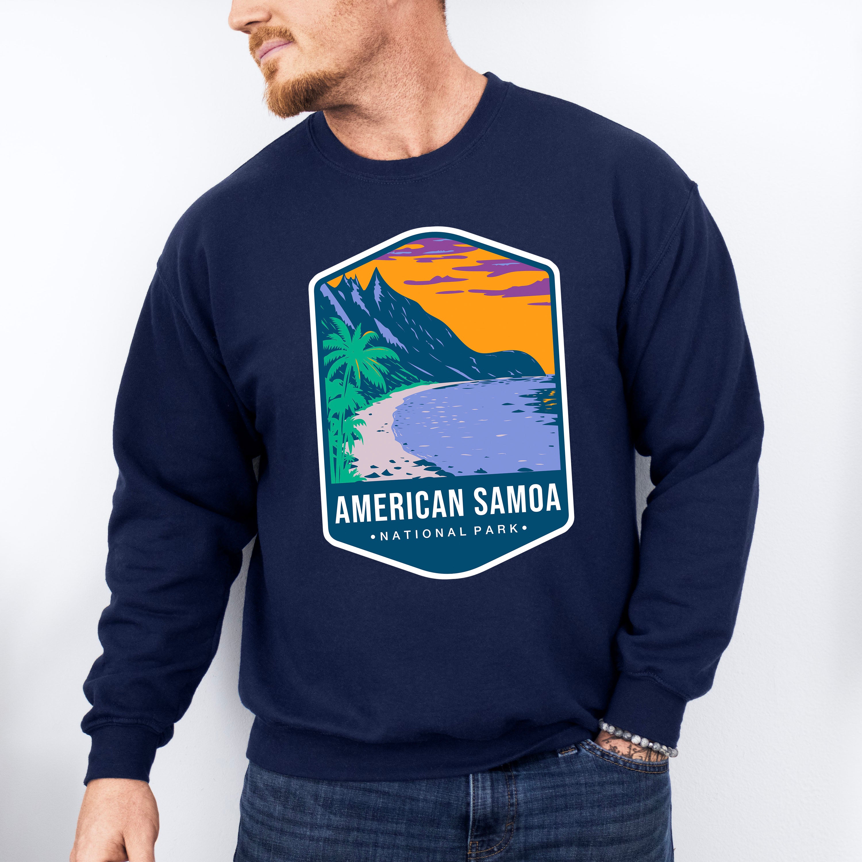 American Samoa National Park Colorful Design - National Parks Unisex Crewneck T-Shirt Sweatshirt Hoodie