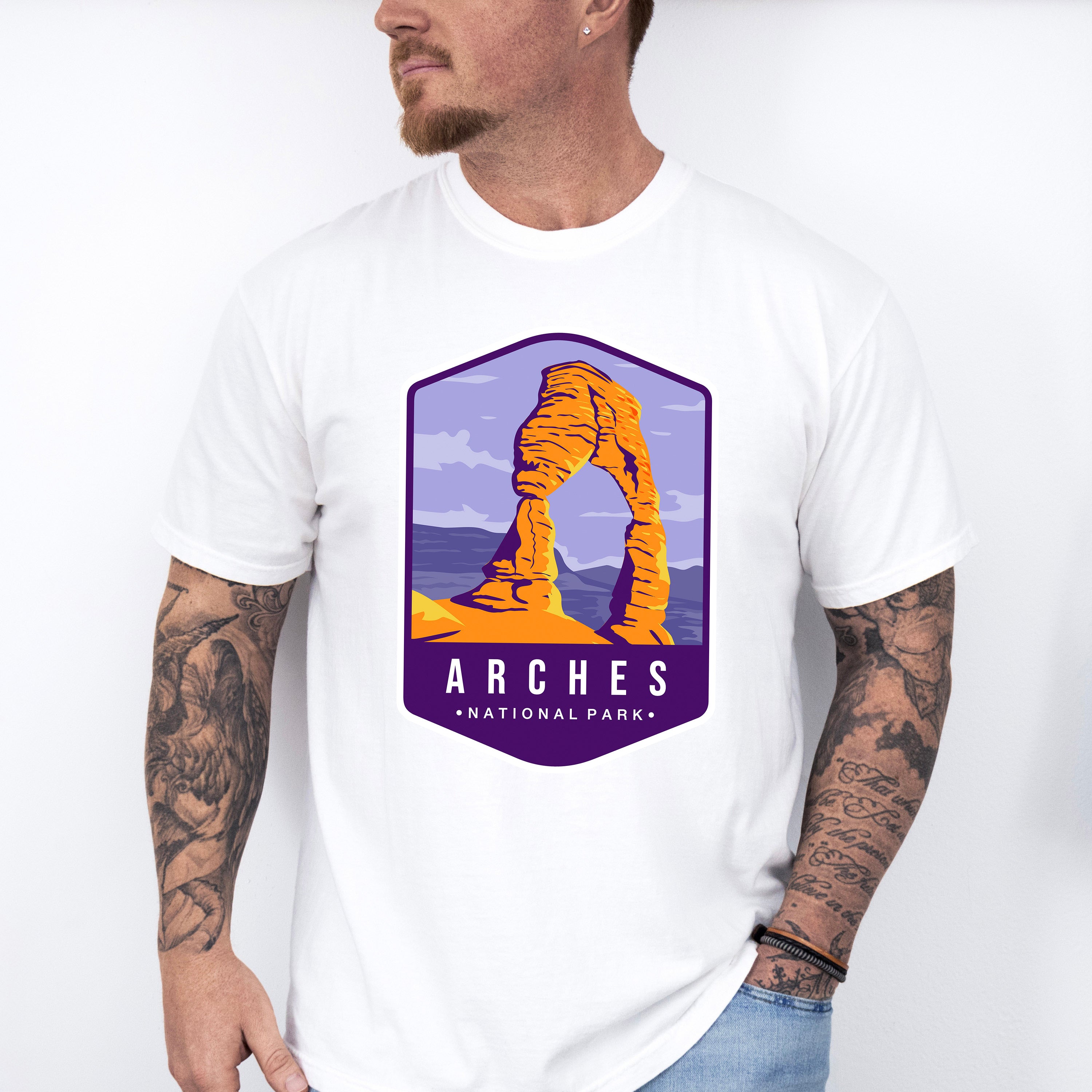 Arches National Park Colorful Design - National Parks Unisex Crewneck T-Shirt Sweatshirt Hoodie