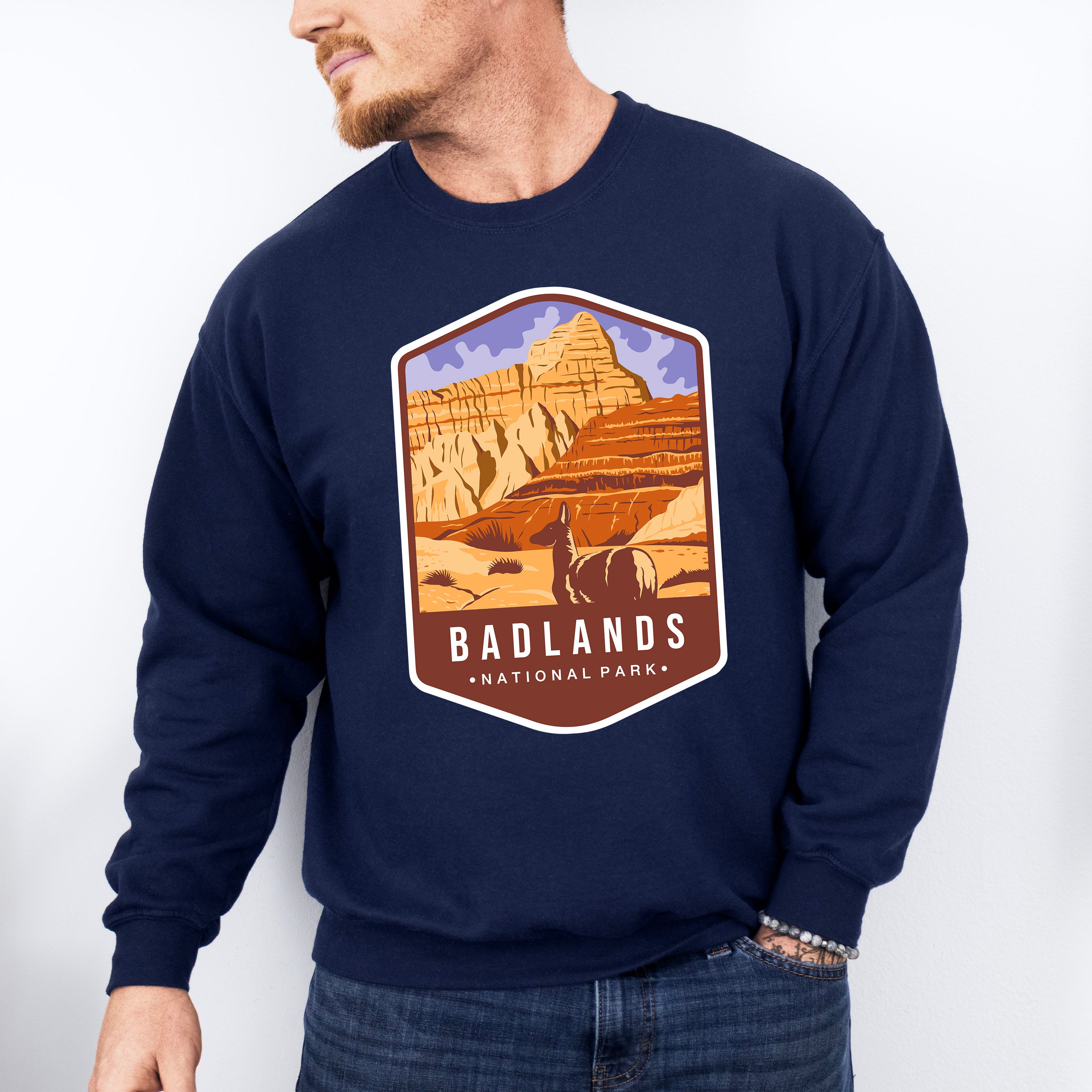 Badlands National Park Colorful Design - National Parks Unisex Crewneck T-Shirt Sweatshirt Hoodie