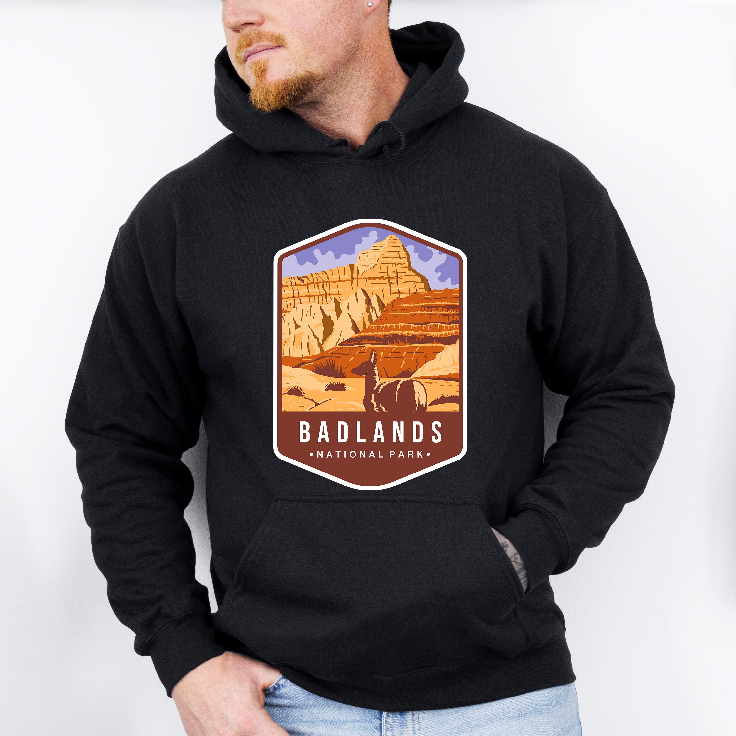 Badlands National Park Colorful Design - National Parks Unisex Crewneck T-Shirt Sweatshirt Hoodie