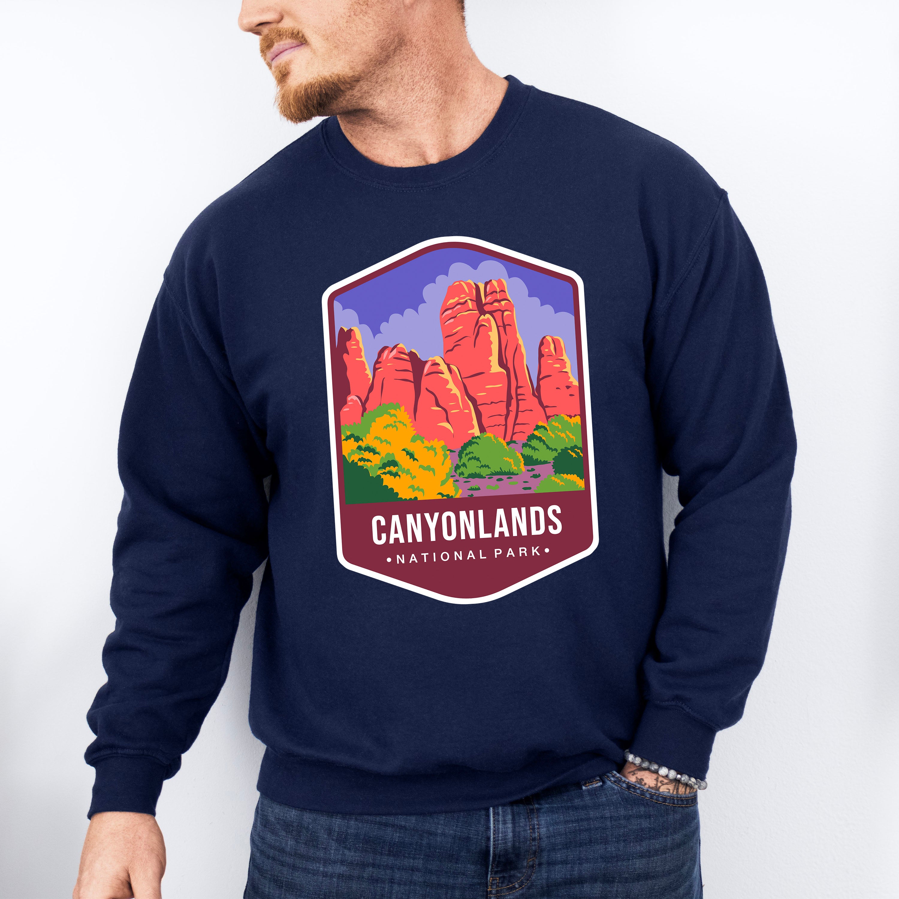Canyonlands National Park Colorful Design - National Parks Unisex Crewneck T-Shirt Sweatshirt Hoodie